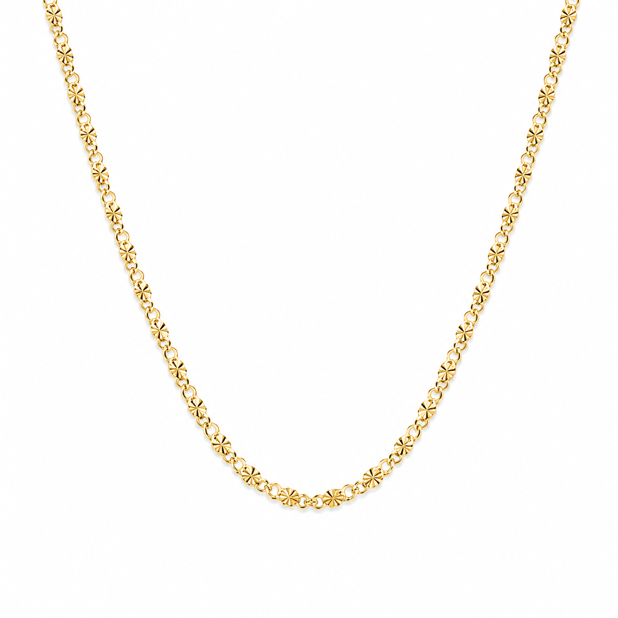 Shiny Flat Luxe Necklace - Gold Vermeil