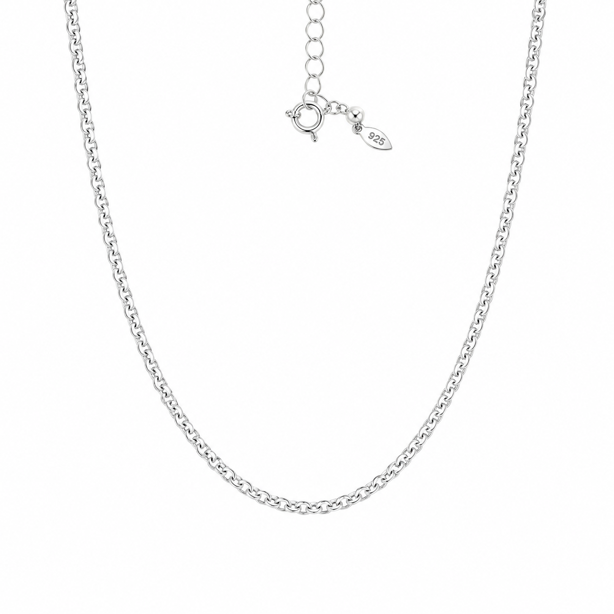Fancy Figaro Chain Necklace - Sterling Silver
