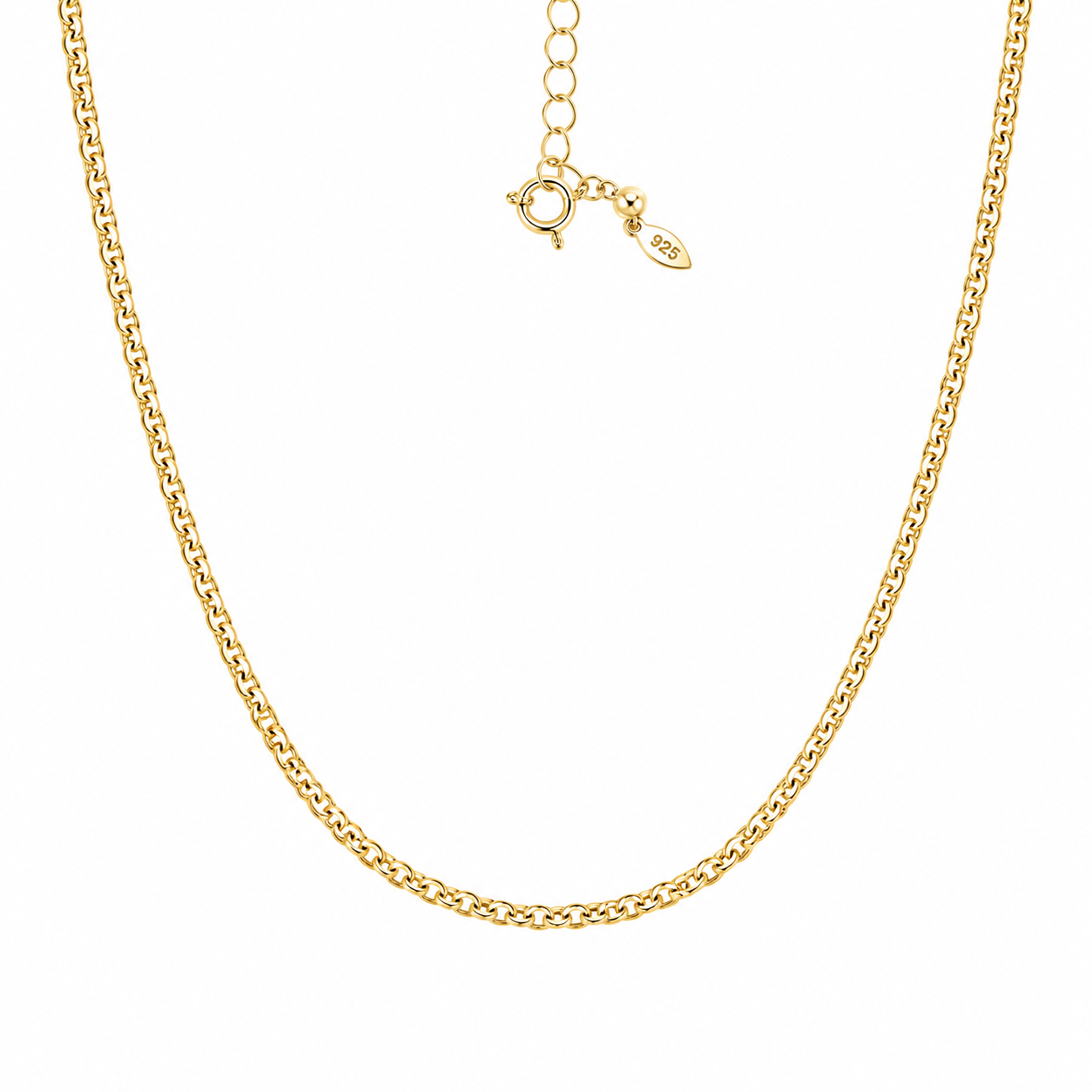 Fancy Figaro Chain Necklace - Gold Vermeil