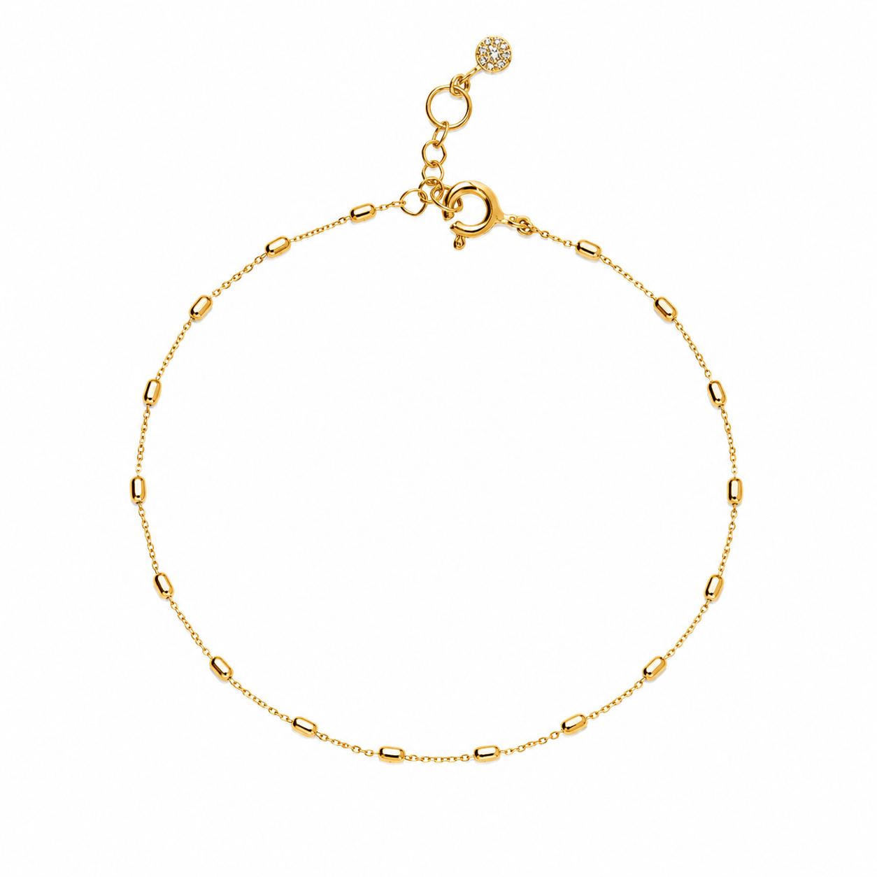 Distance Ball Chain Anklet - Gold Vermeil