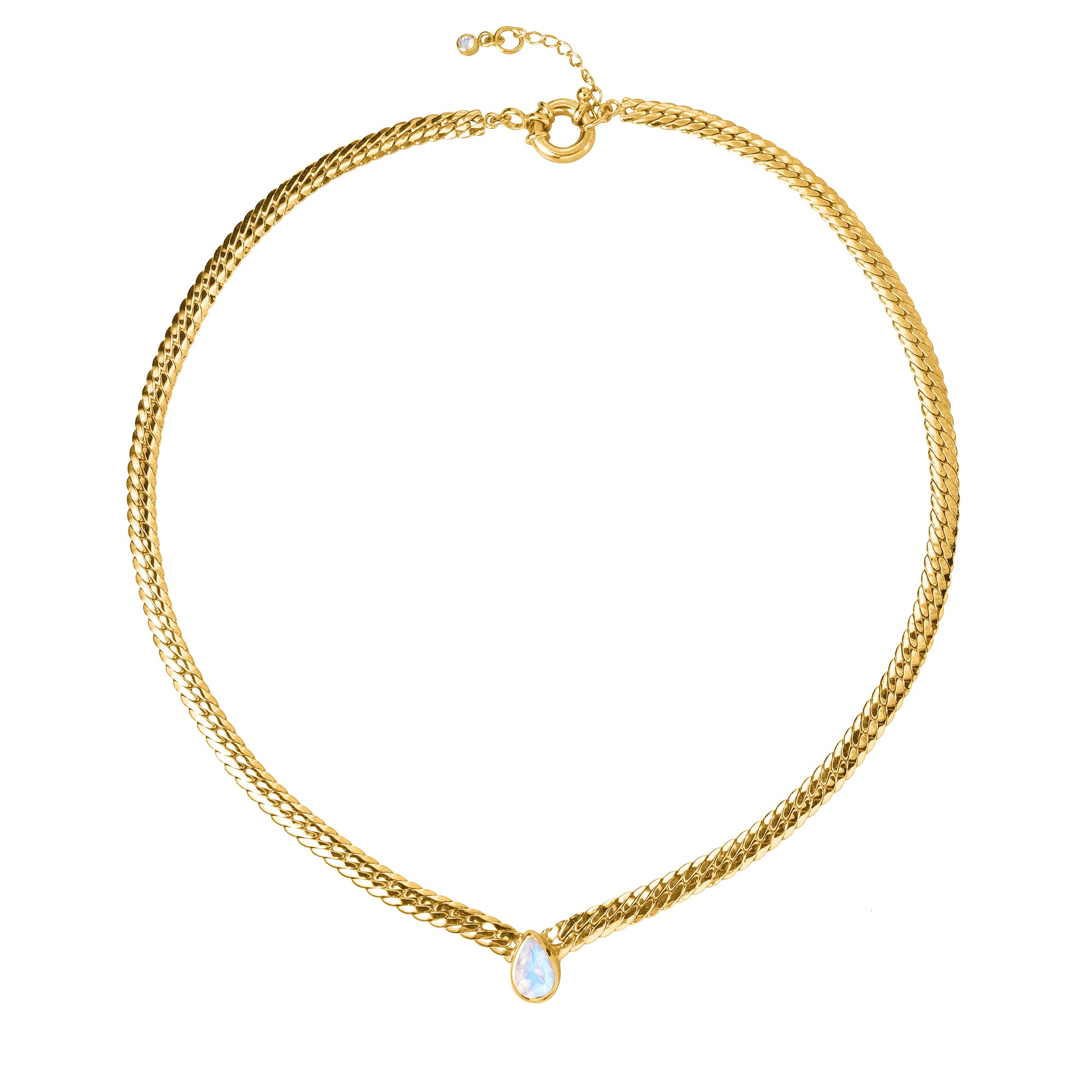 Ibu Luxe Necklace - Rainbow Moonstone | BITS OF BALI JEWELRY