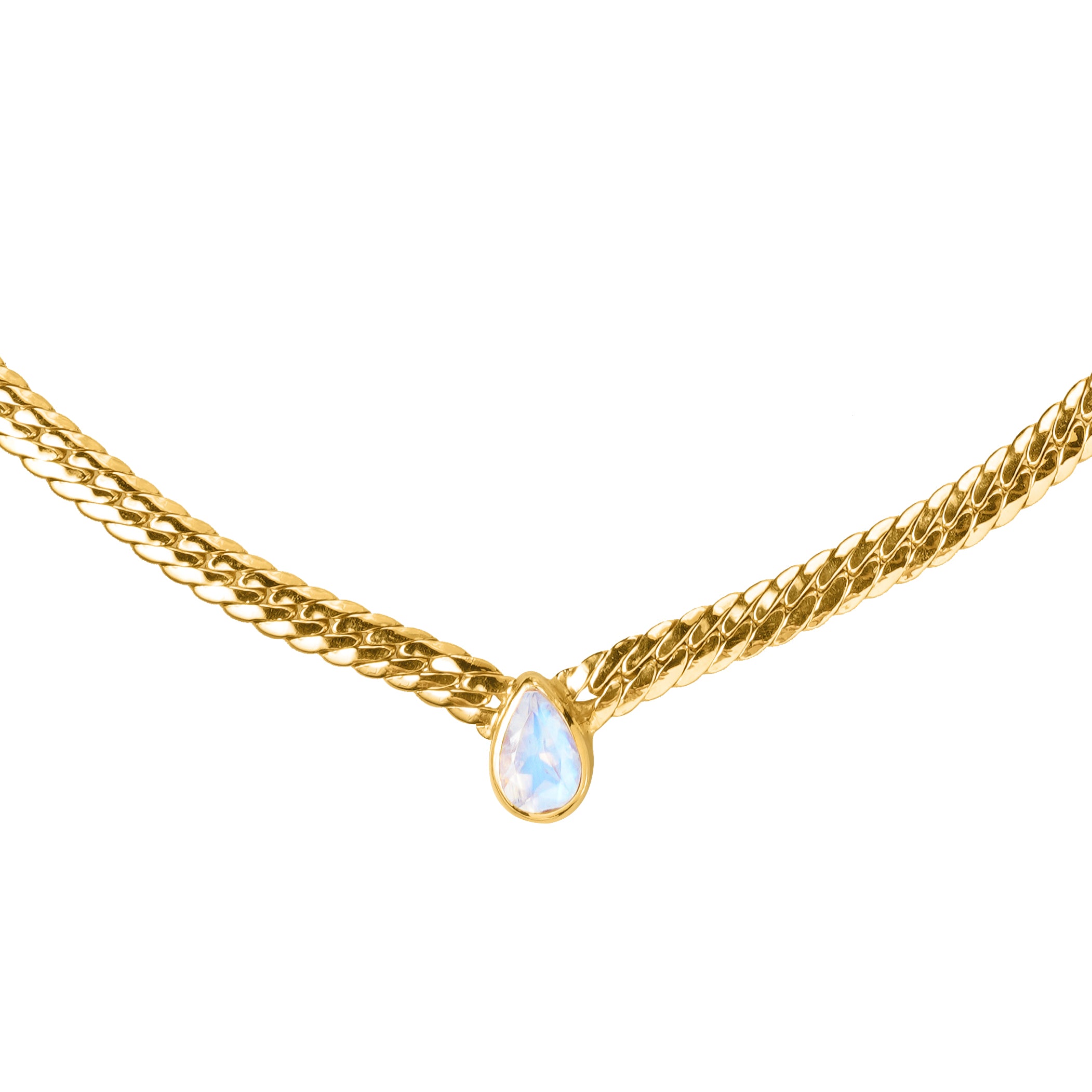 Ibu Luxe Necklace - Rainbow Moonstone | BITS OF BALI JEWELRY