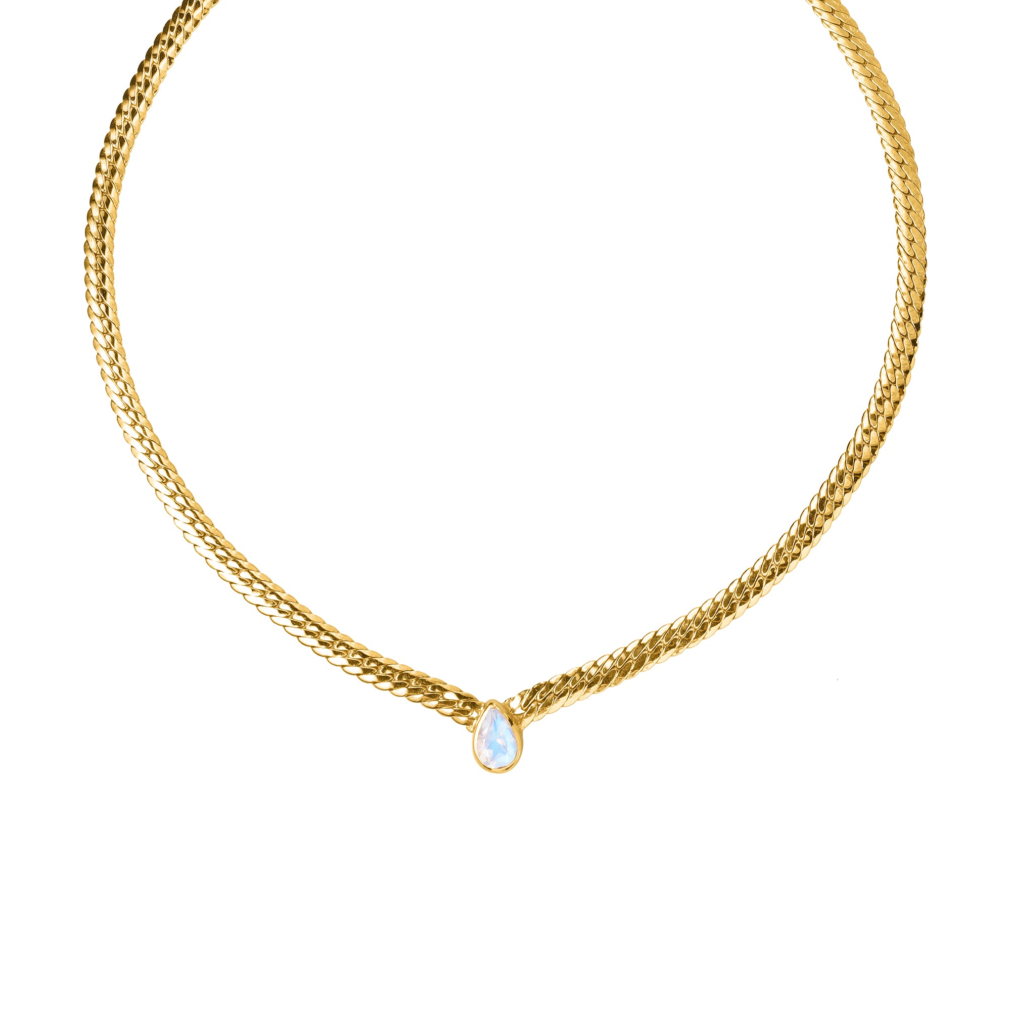 Ibu Luxe Necklace - Rainbow Moonstone | BITS OF BALI JEWELRY