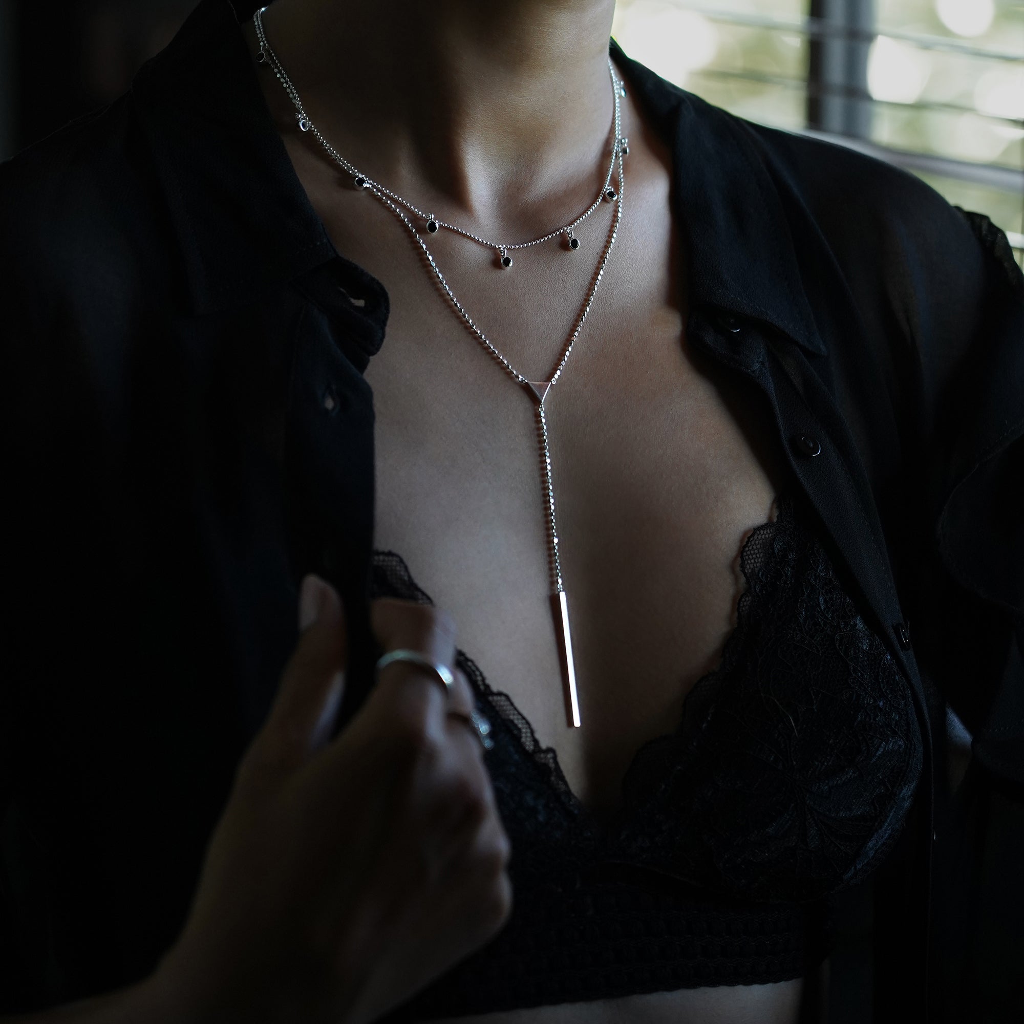 Dipta 9 Stone Black Spinel Necklace | BITS OF BALI JEWELRY