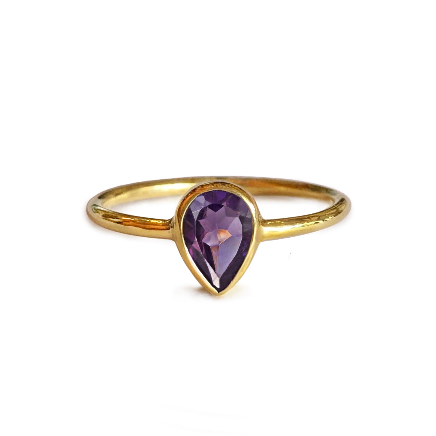 Dipta Amethyst Tear Drop Ring | BITS OF BALI JEWELRY
