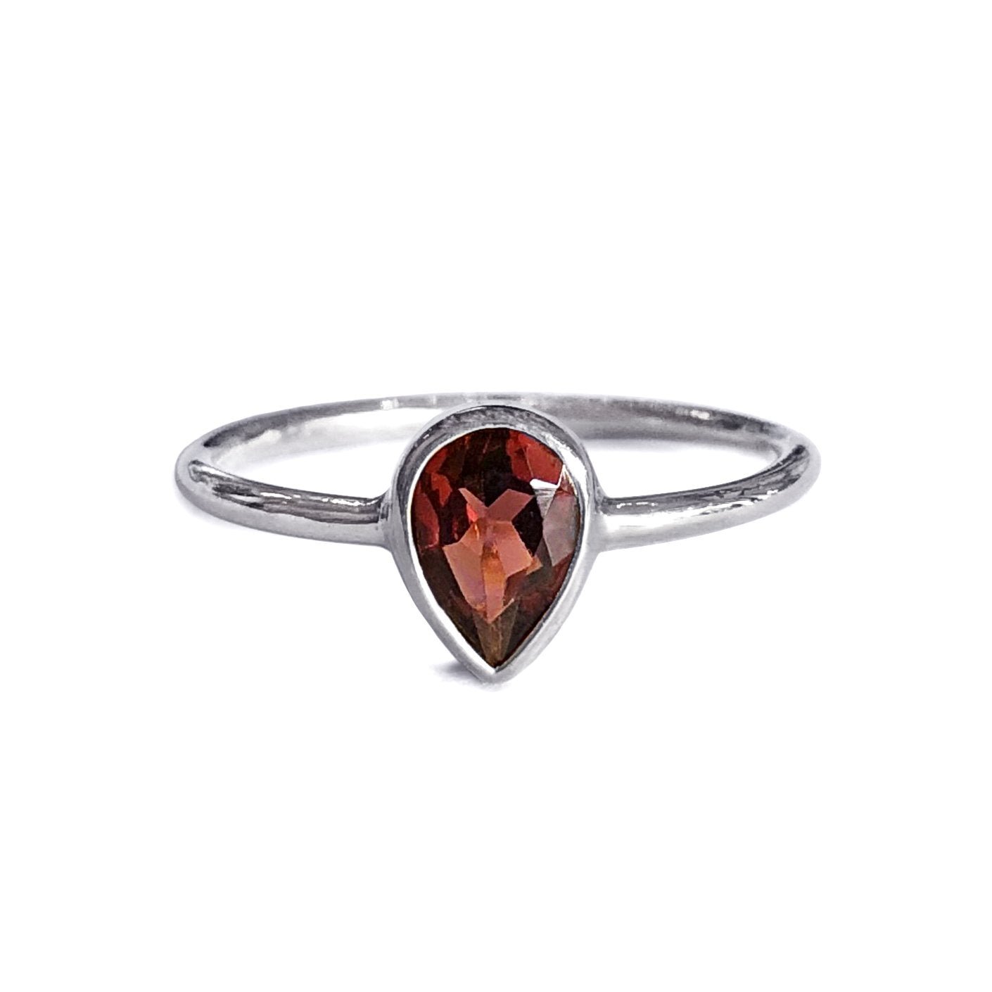 Dipta Garnet Tear Drop Ring | BITS OF BALI JEWELRY