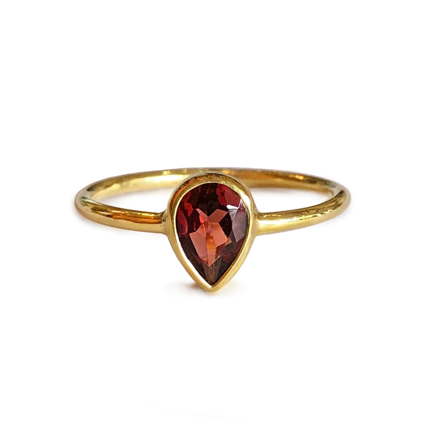 Dipta Garnet Tear Drop Ring | BITS OF BALI JEWELRY