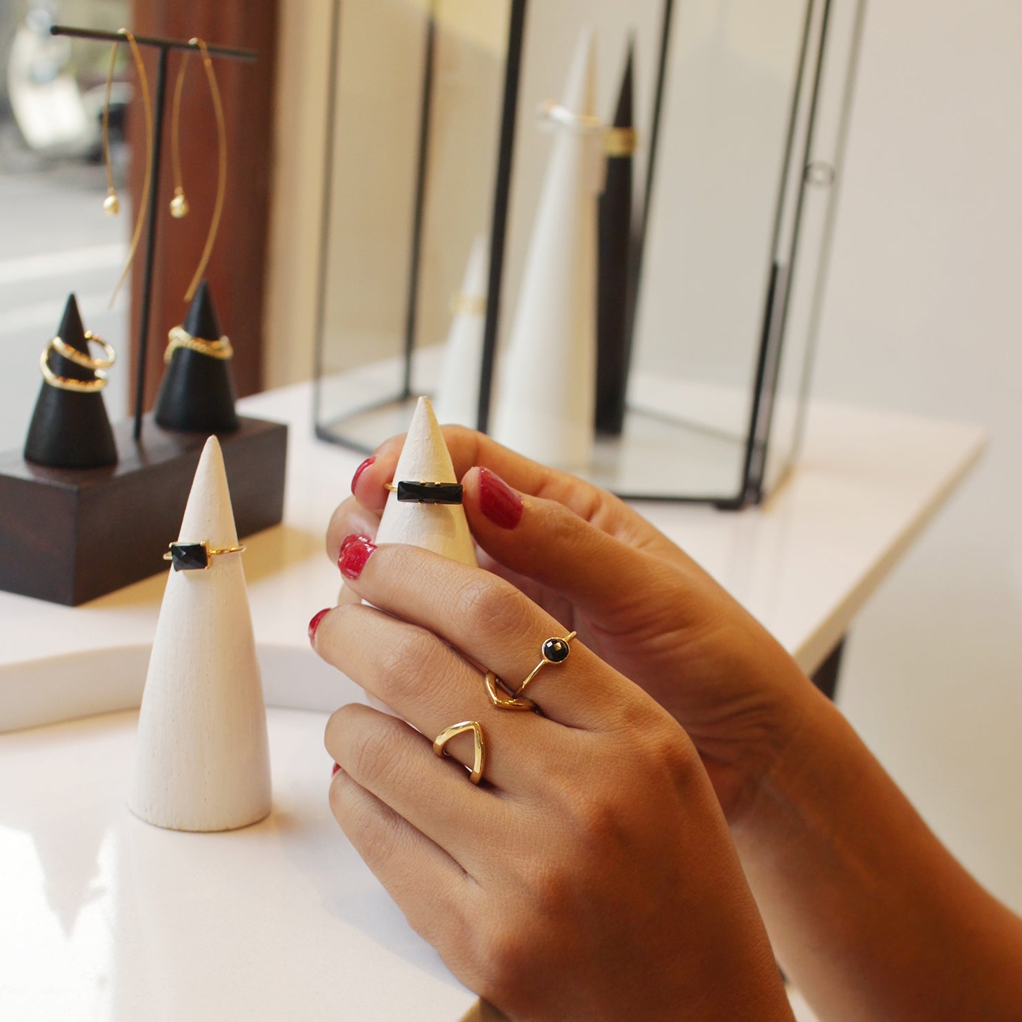 Dipta Medium Bubble Ring - Black Onyx | BITS OF BALI JEWELRY