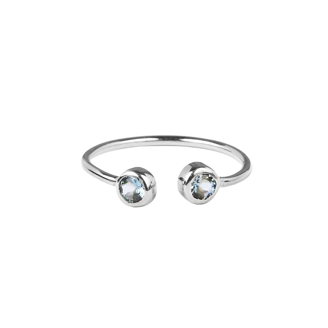 Dipta Tiny Double Bubble Ring - Blue Topaz | BITS OF BALI JEWELRY