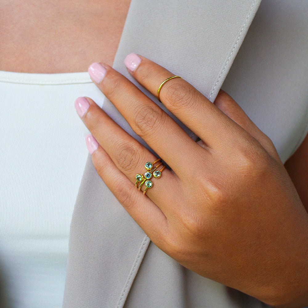 Dipta Tiny Double Bubble Ring - Blue Topaz | BITS OF BALI JEWELRY