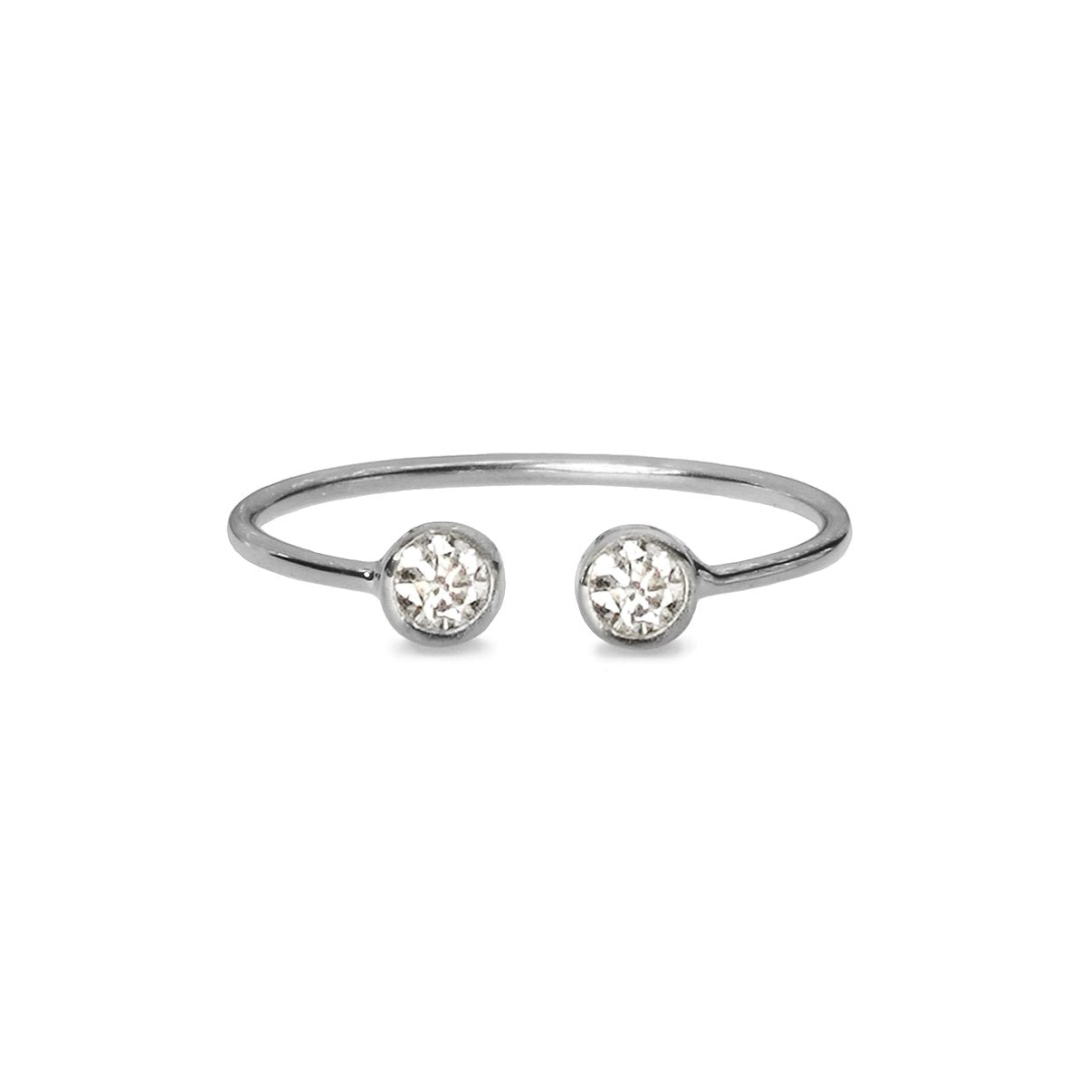 Dipta Tiny Double Bubble Ring - Cz | BITS OF BALI JEWELRY