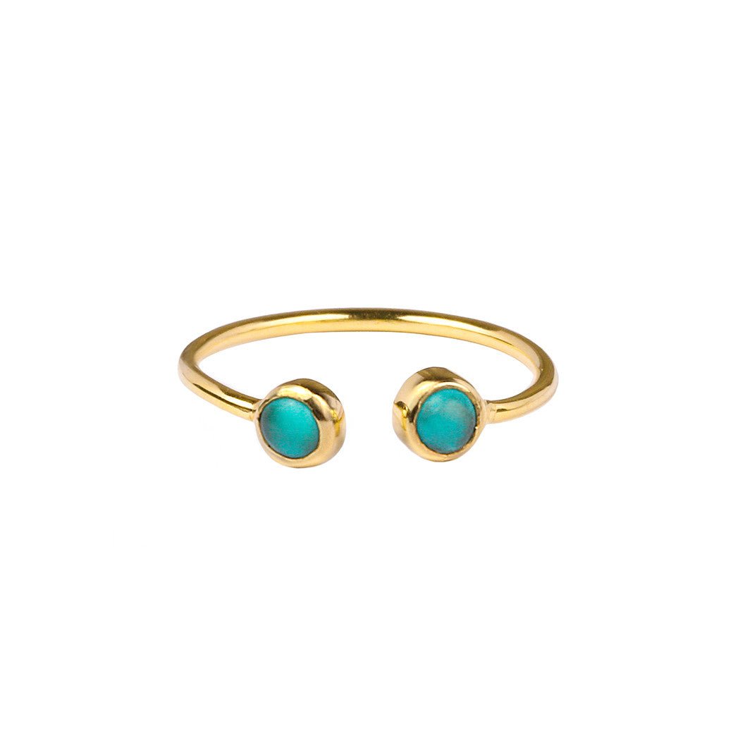 Dipta Tiny Double Bubble Ring - Turquoise | BITS OF BALI JEWELRY