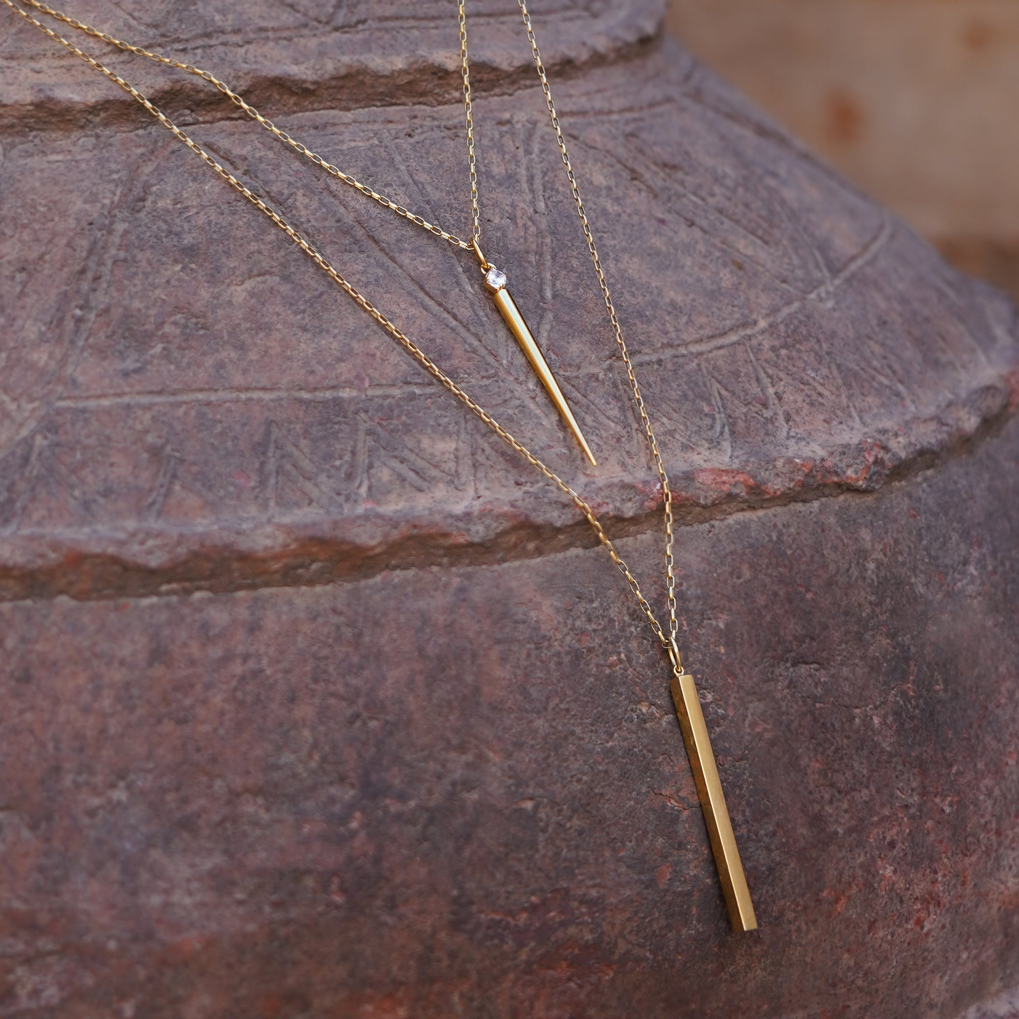 Essential Stick Necklace - Rectangle Cable | BITS OF BALI JEWELRY