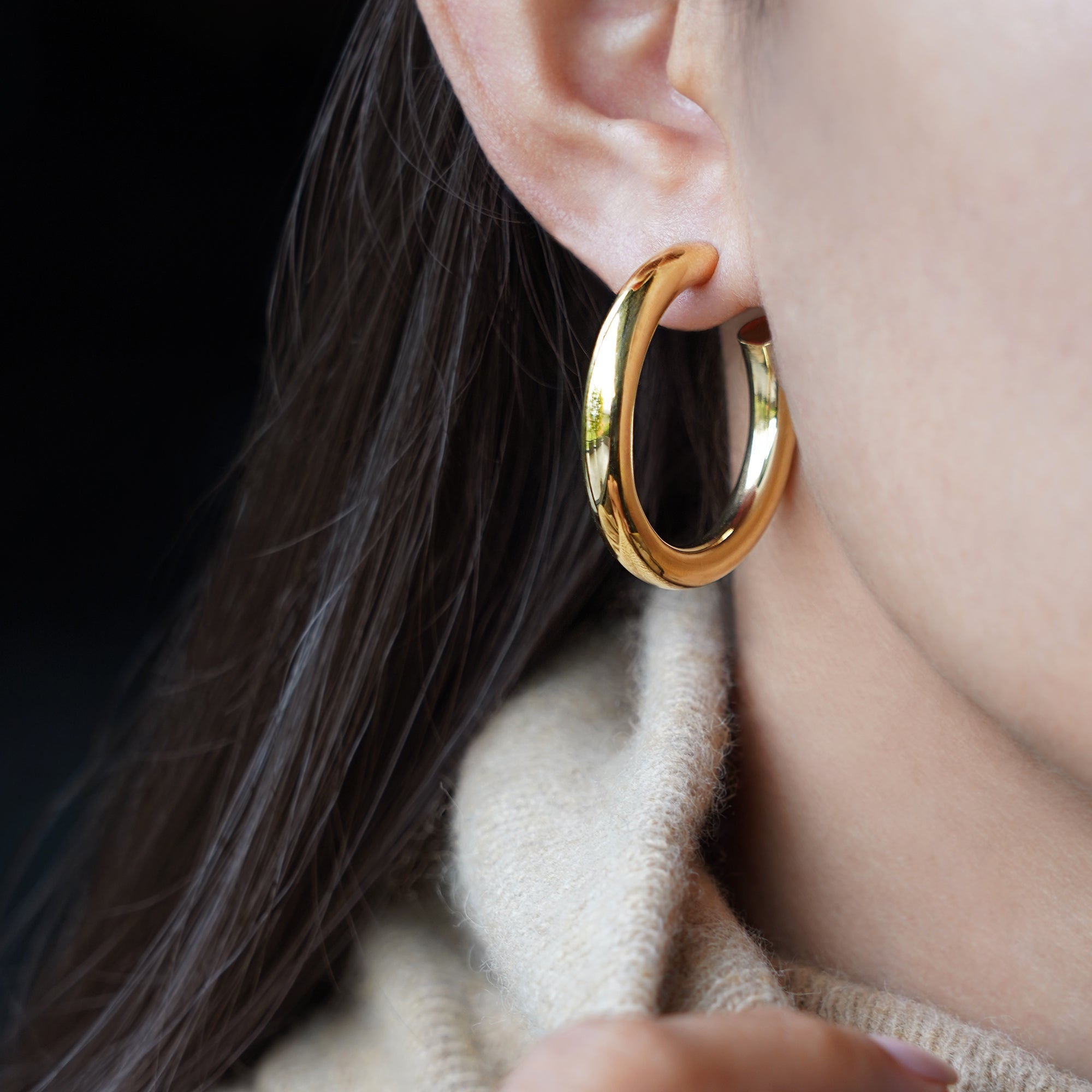 Giri Plain Bold Hoop Earrings | BITS OF BALI JEWELRY