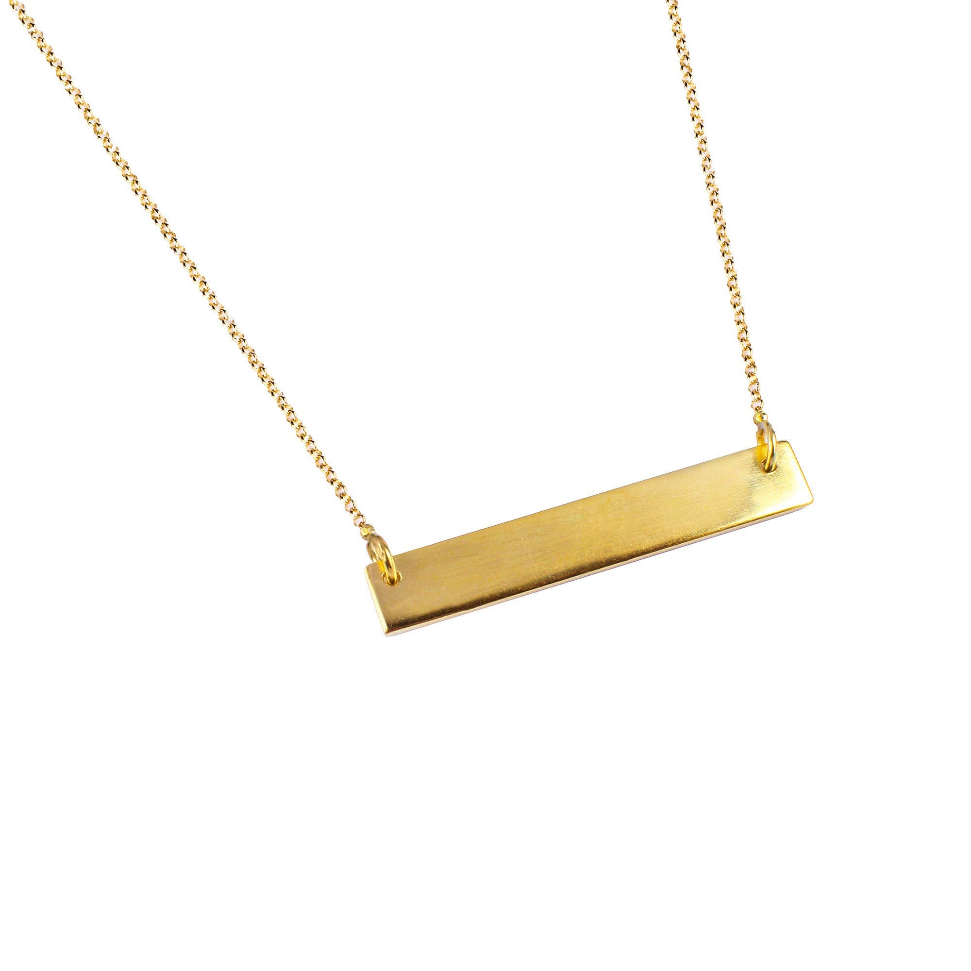 Pranawa Name Bar Necklace - Horizontal Plain | BITS OF BALI JEWELRY