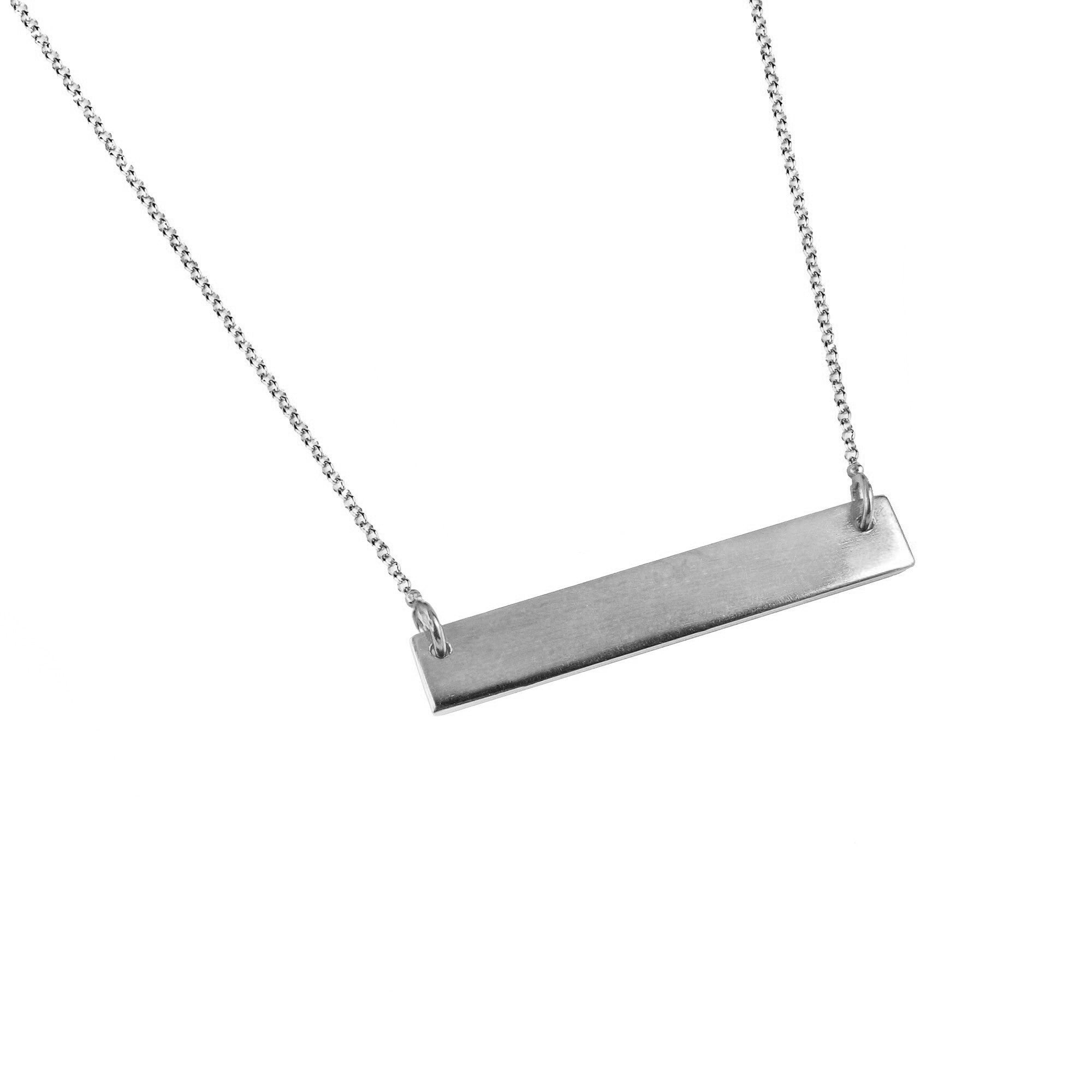 Pranawa Name Bar Necklace - Horizontal Plain | BITS OF BALI JEWELRY