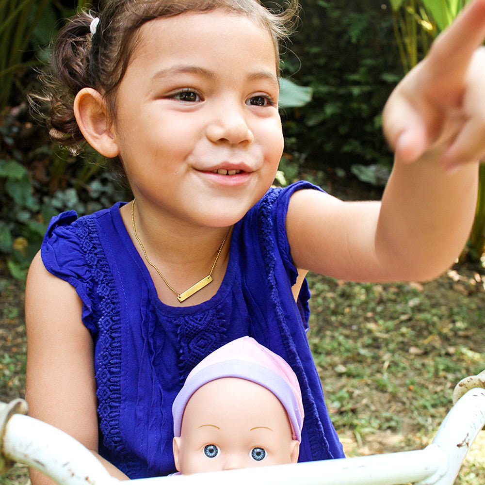 Pranawa Name Bar Necklace - Horizontal Plain | BITS OF BALI JEWELRY