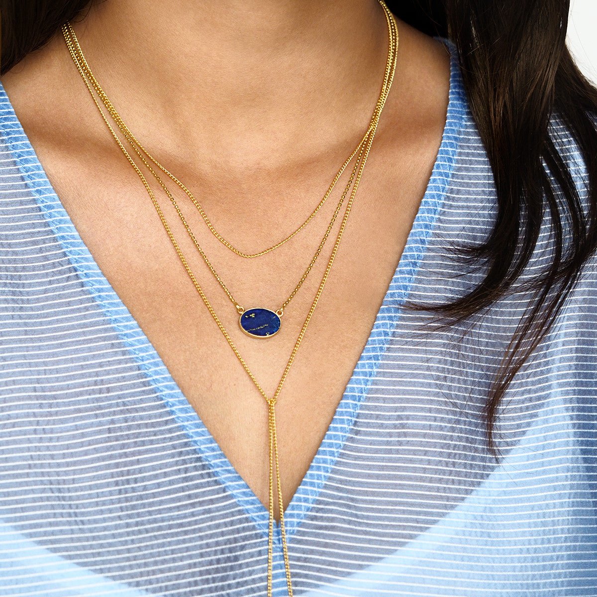 Sky Topaz Tie Necklace | BITS OF BALI JEWELRY