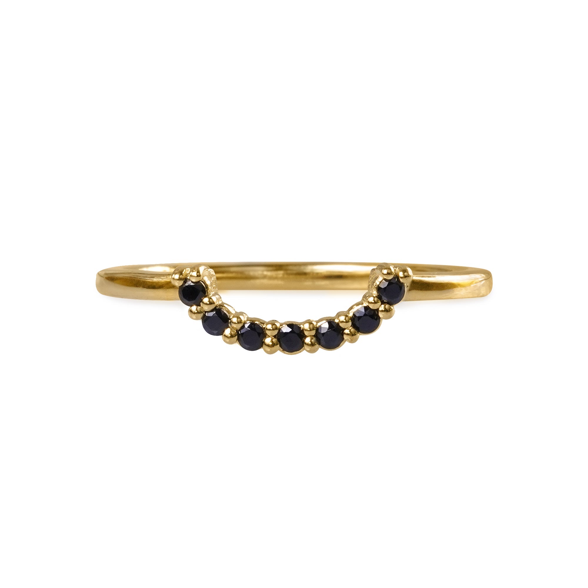 Tara Half Circle Ring - Black Spinel | BITS OF BALI JEWELRY
