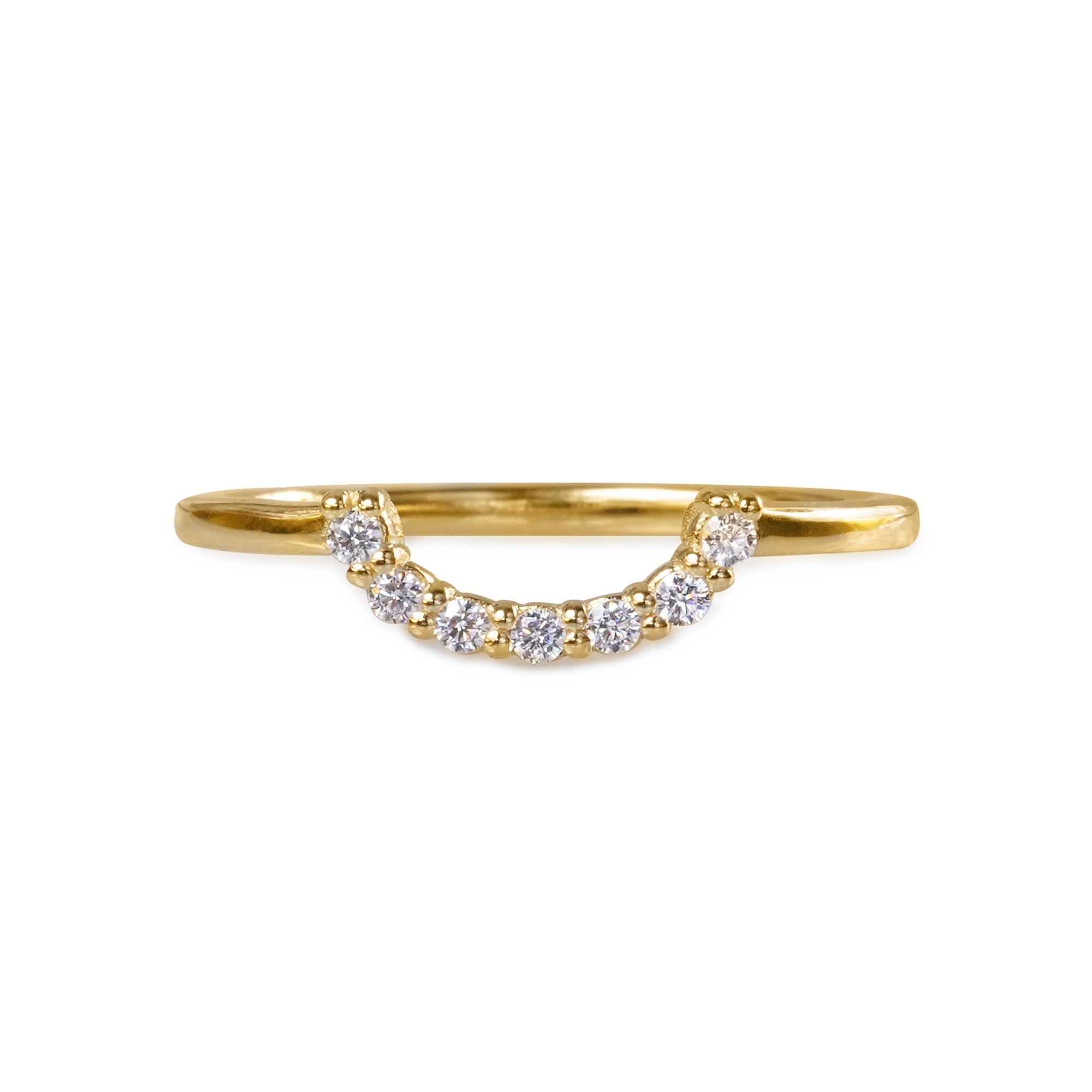 Tara Half Circle Ring - White Cubic Zircona | BITS OF BALI JEWELRY