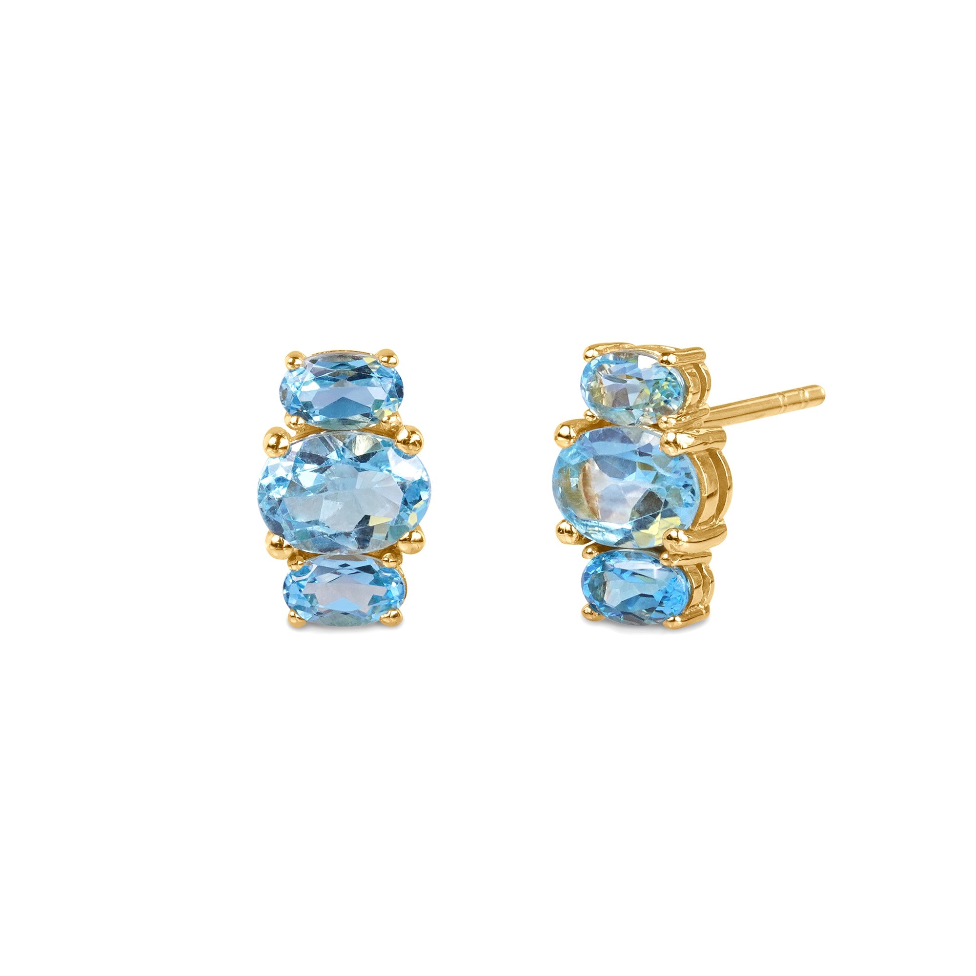 Trio Stone Earrings - Blue Topaz | BITS OF BALI JEWELRY