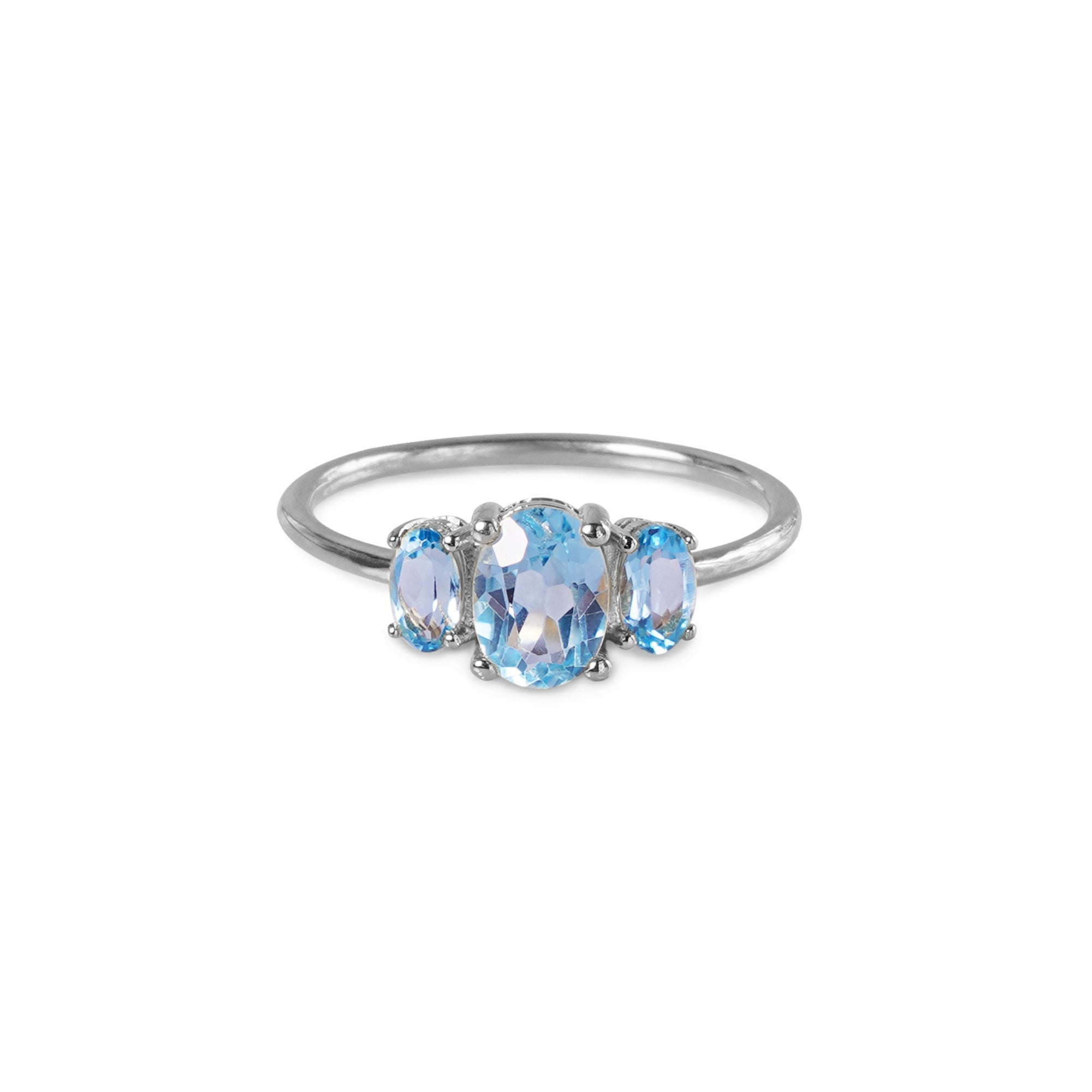 Trio Stone Ring - Blue Topaz | BITS OF BALI JEWELRY