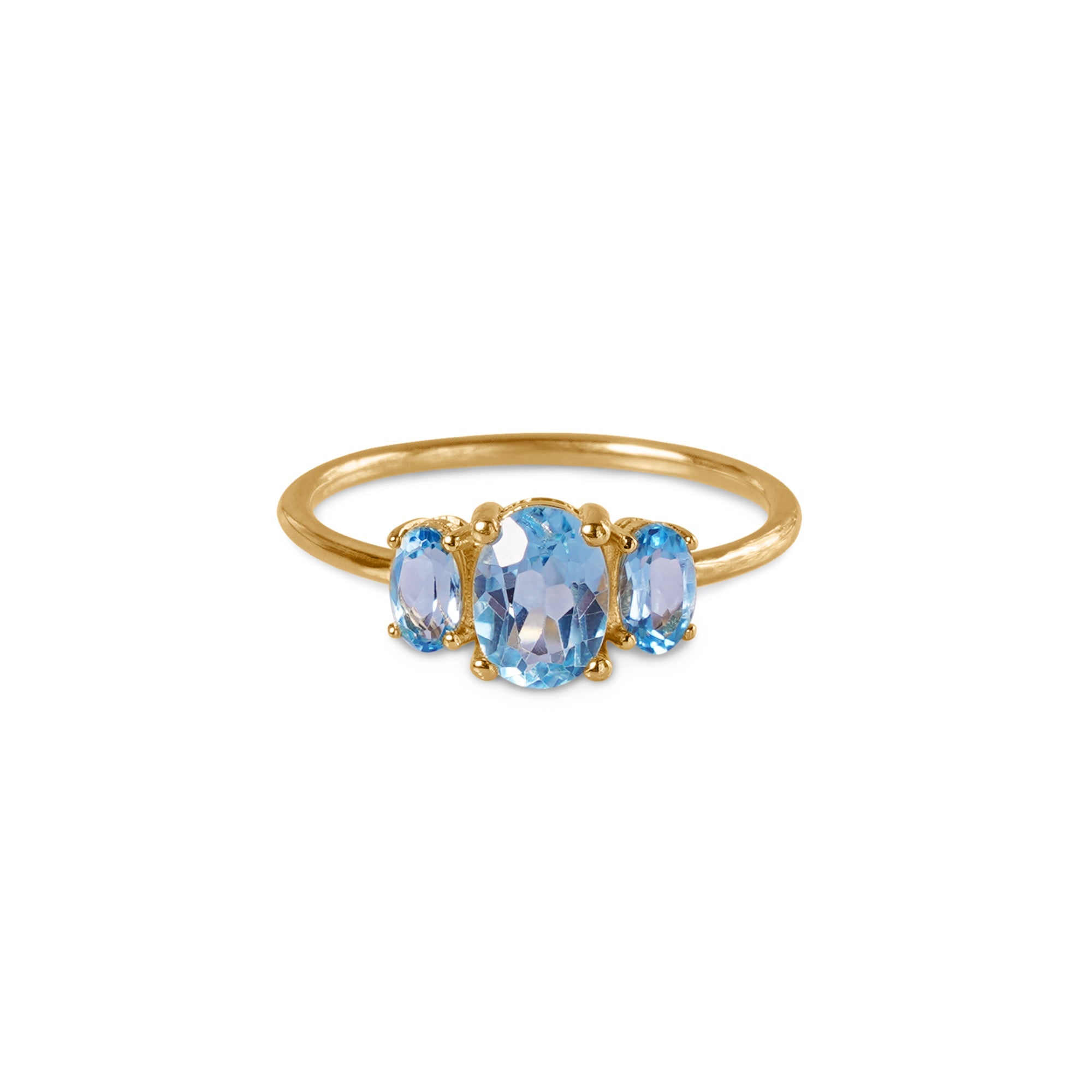 Trio Stone Ring - Blue Topaz | BITS OF BALI JEWELRY