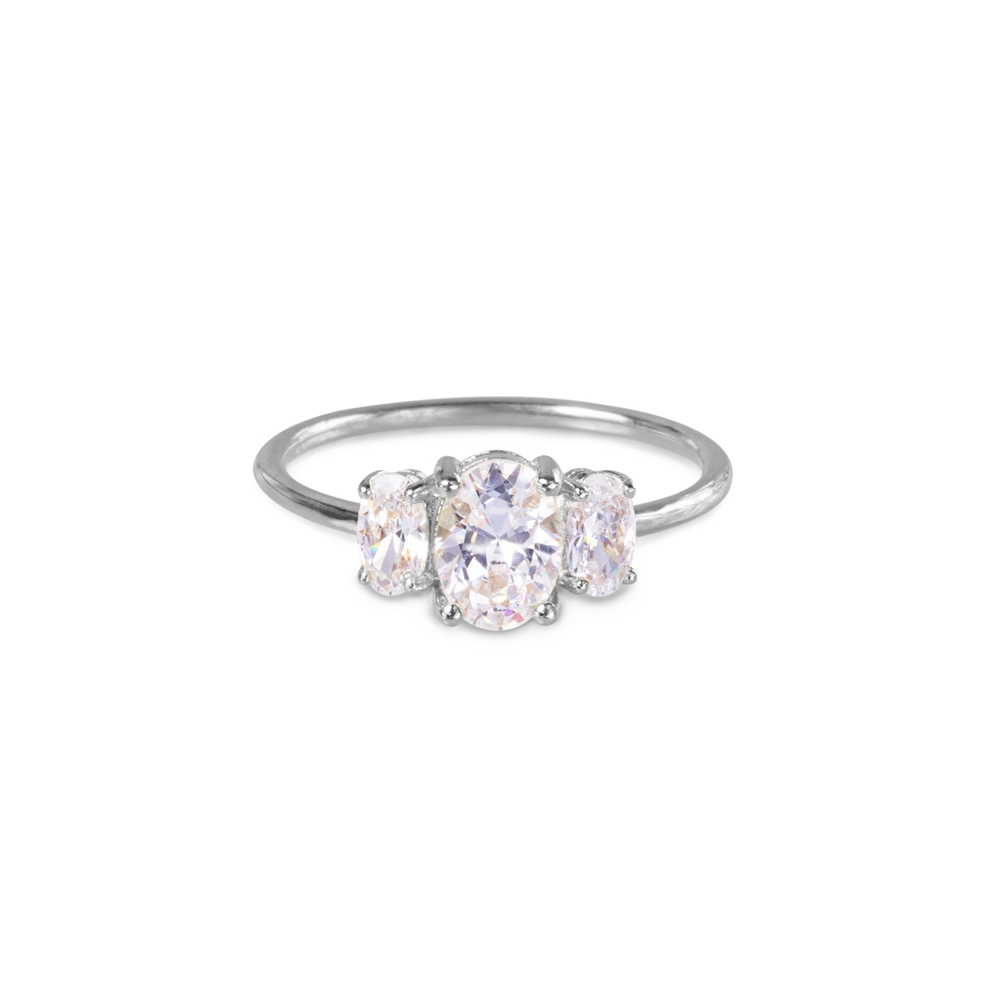 Trio Stone Ring - White Cz | BITS OF BALI JEWELRY