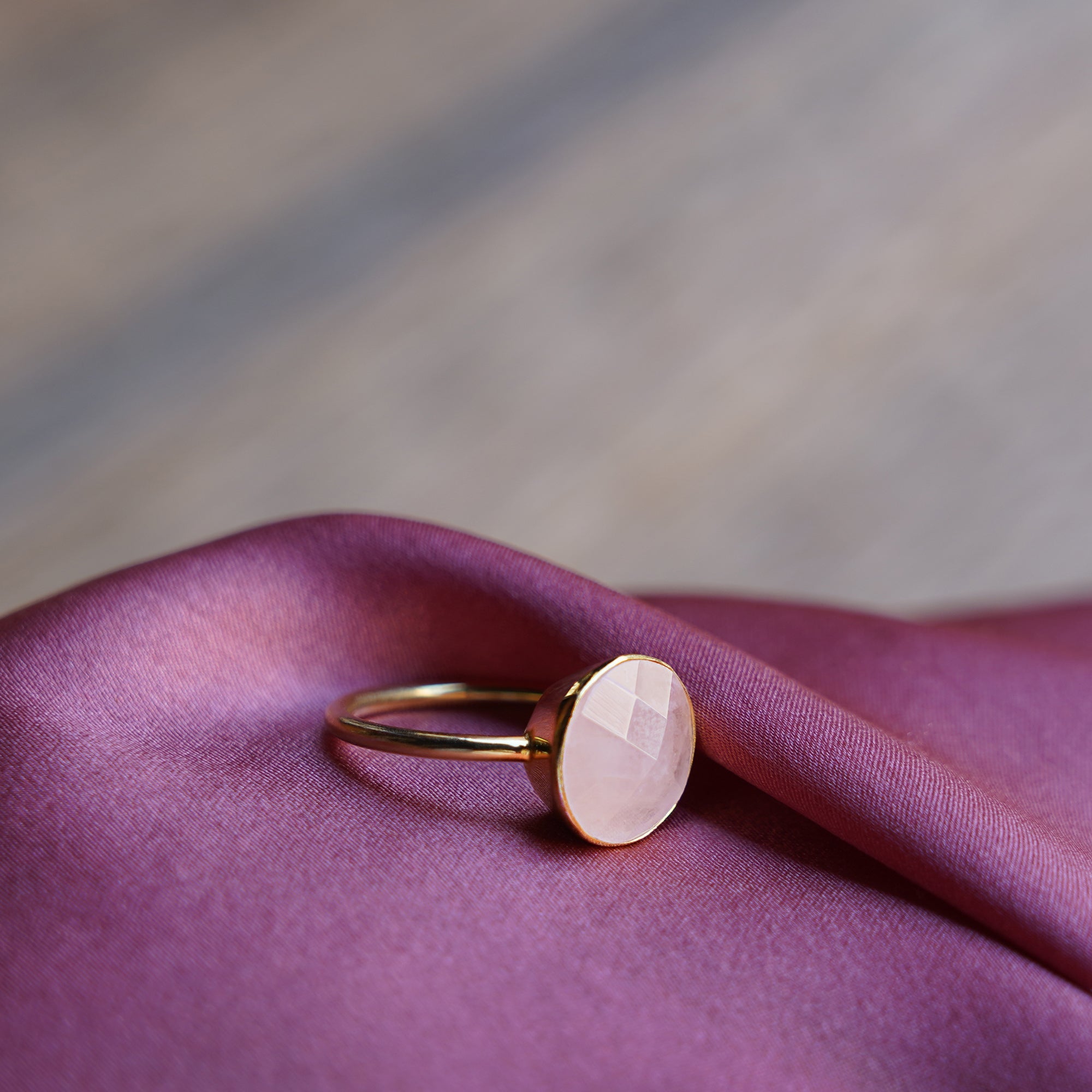 Vira Bold Ring - Round Rose Quartz | BITS OF BALI JEWELRY