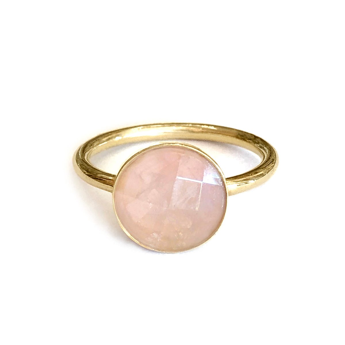 Vira Bold Ring - Round Rose Quartz | BITS OF BALI JEWELRY