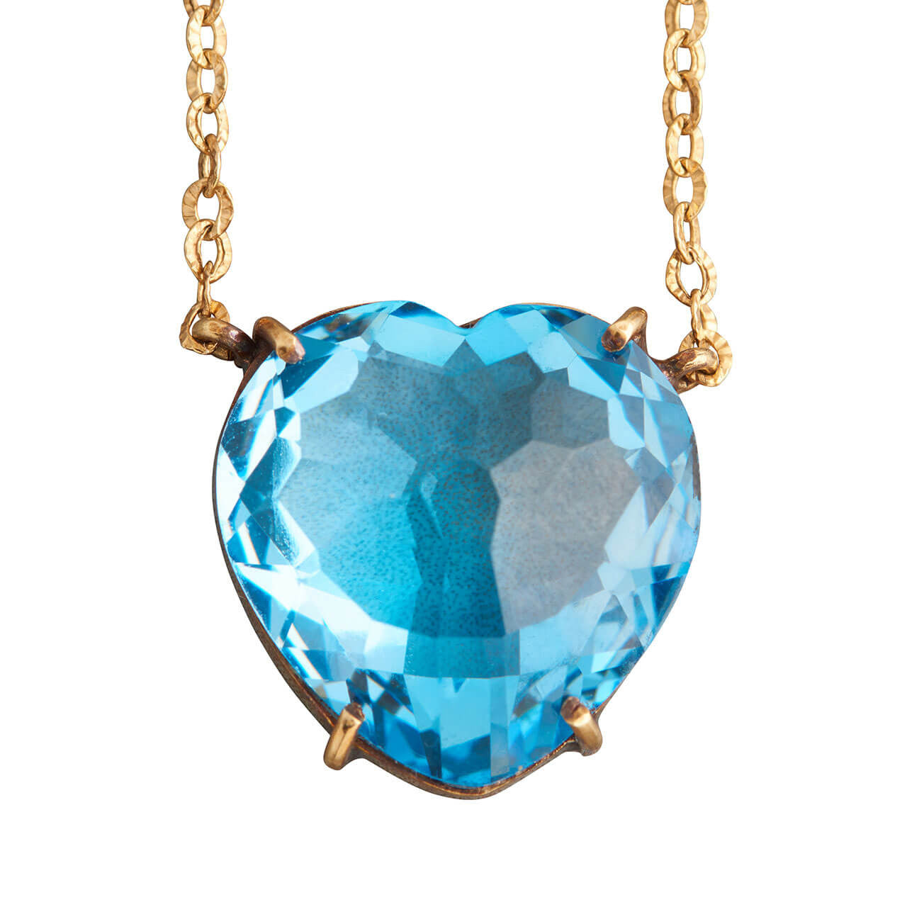 Ibu Heart Blue Topaz Necklace - Sterling Silver