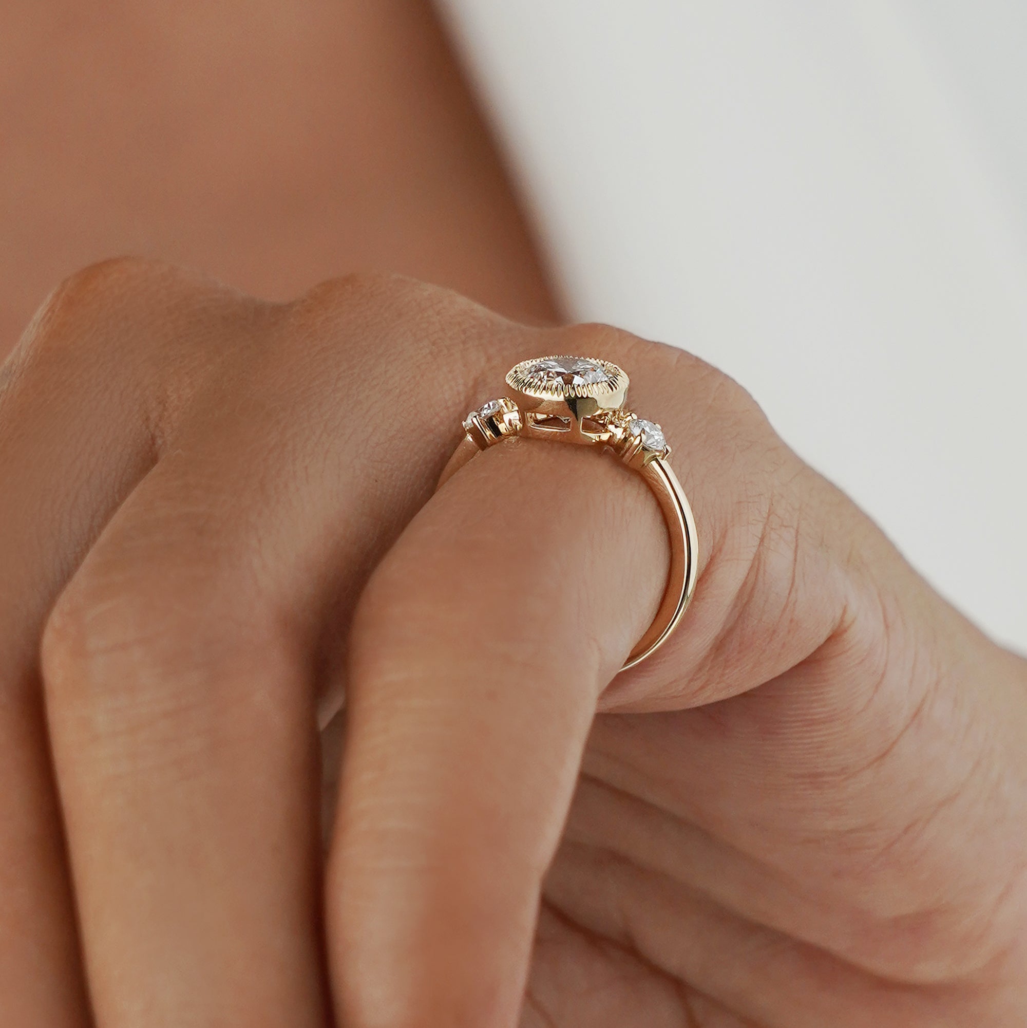 1.29 Carat Round Diamond Ring - Solid 14K Yellow Gold | BITS OF BALI JEWELRY