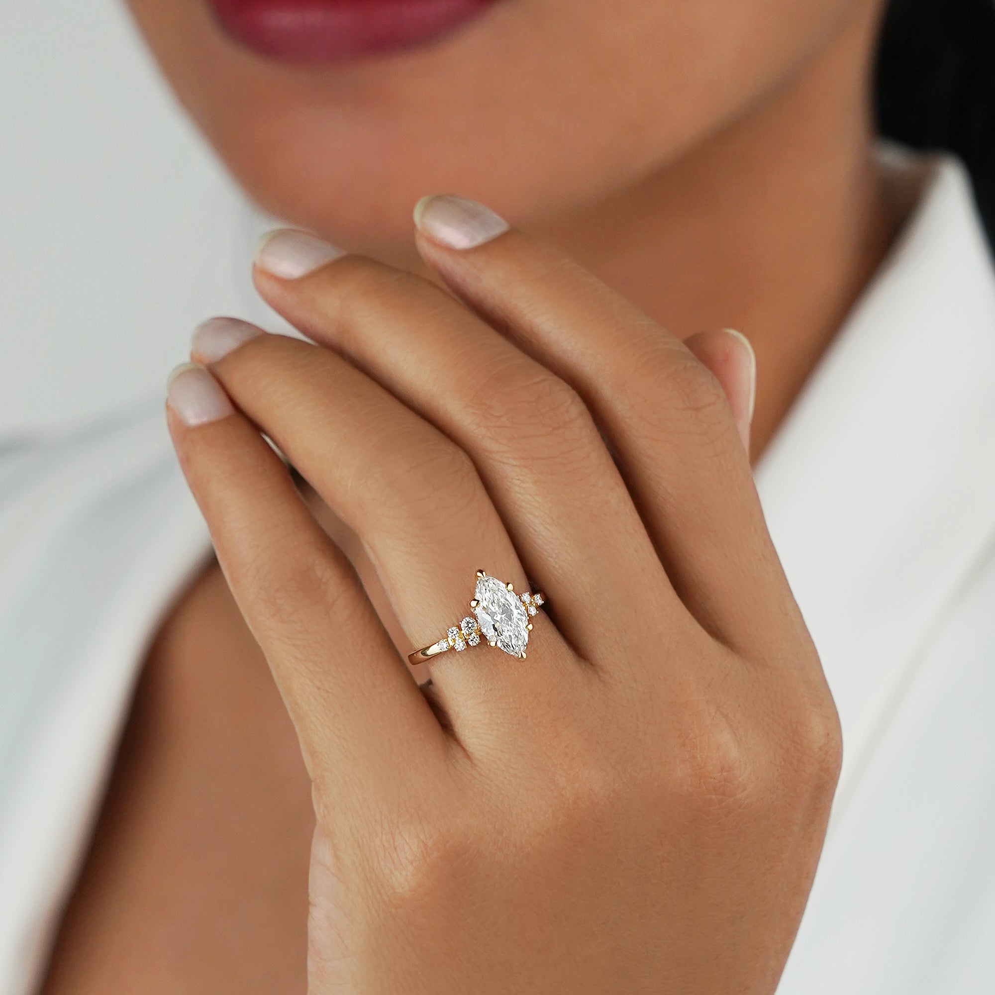 1.85 Carat Marquise Diamond Ring - Solid 14K Yellow Gold