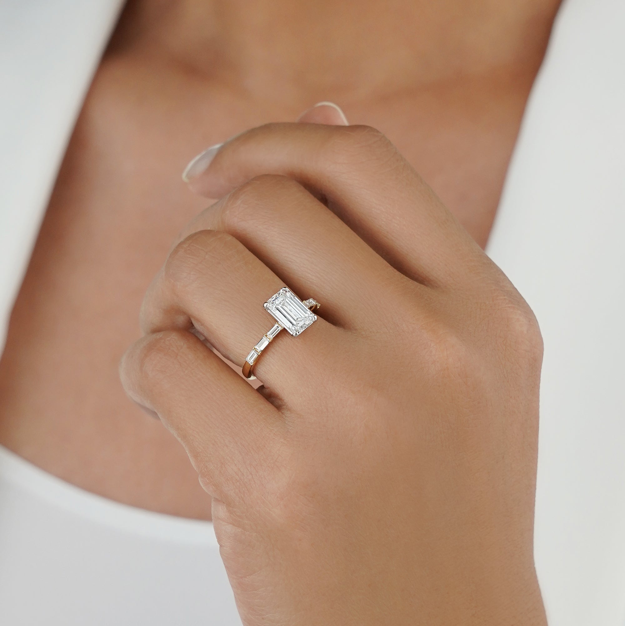 2.32 Emerald Diamond Ring - Solid 14K Yellow Gold