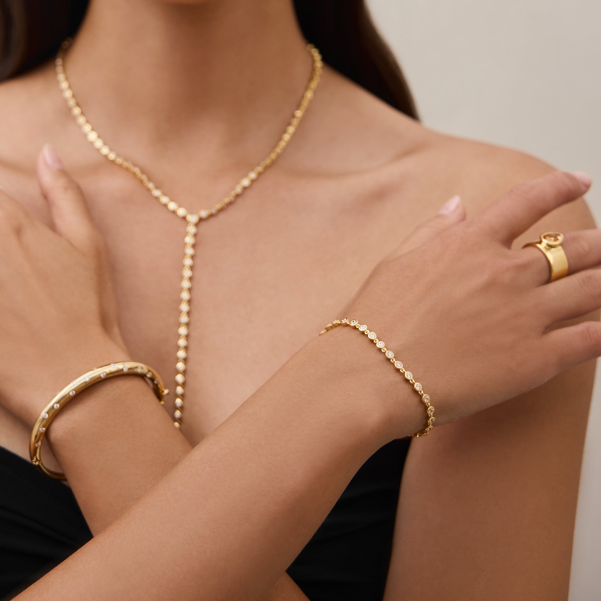 Ibu Bezel CZ Bracelet - Gold Vermeil | BITS OF BALI JEWELRY
