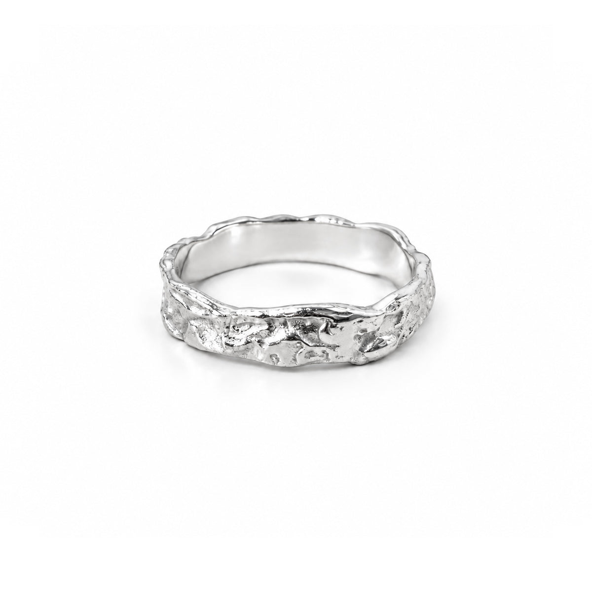 Abstract Comfort Fit Women's Band  - Sterling Silver