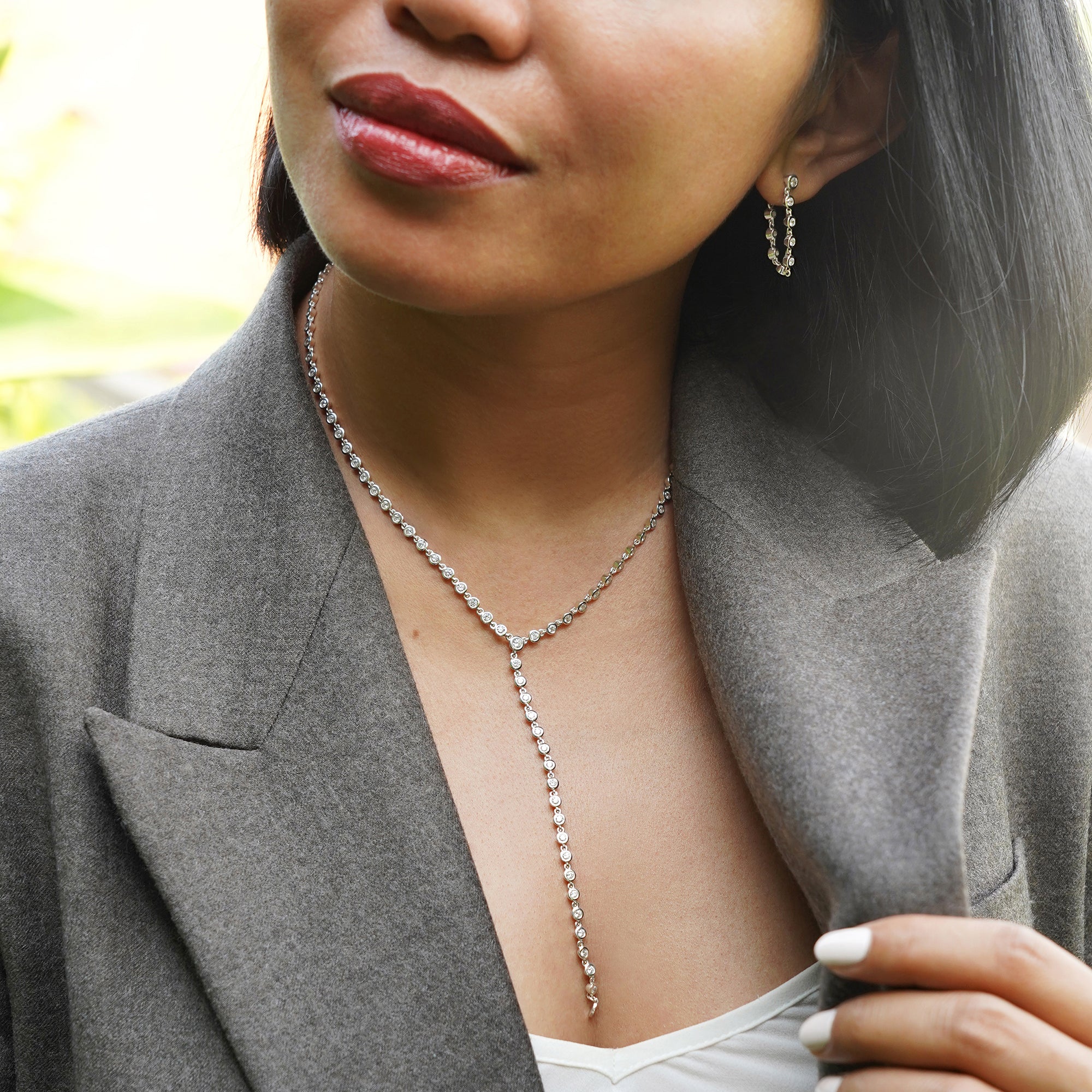 Ibu Bezel Cz Lariat Necklace | BITS OF BALI JEWELRY