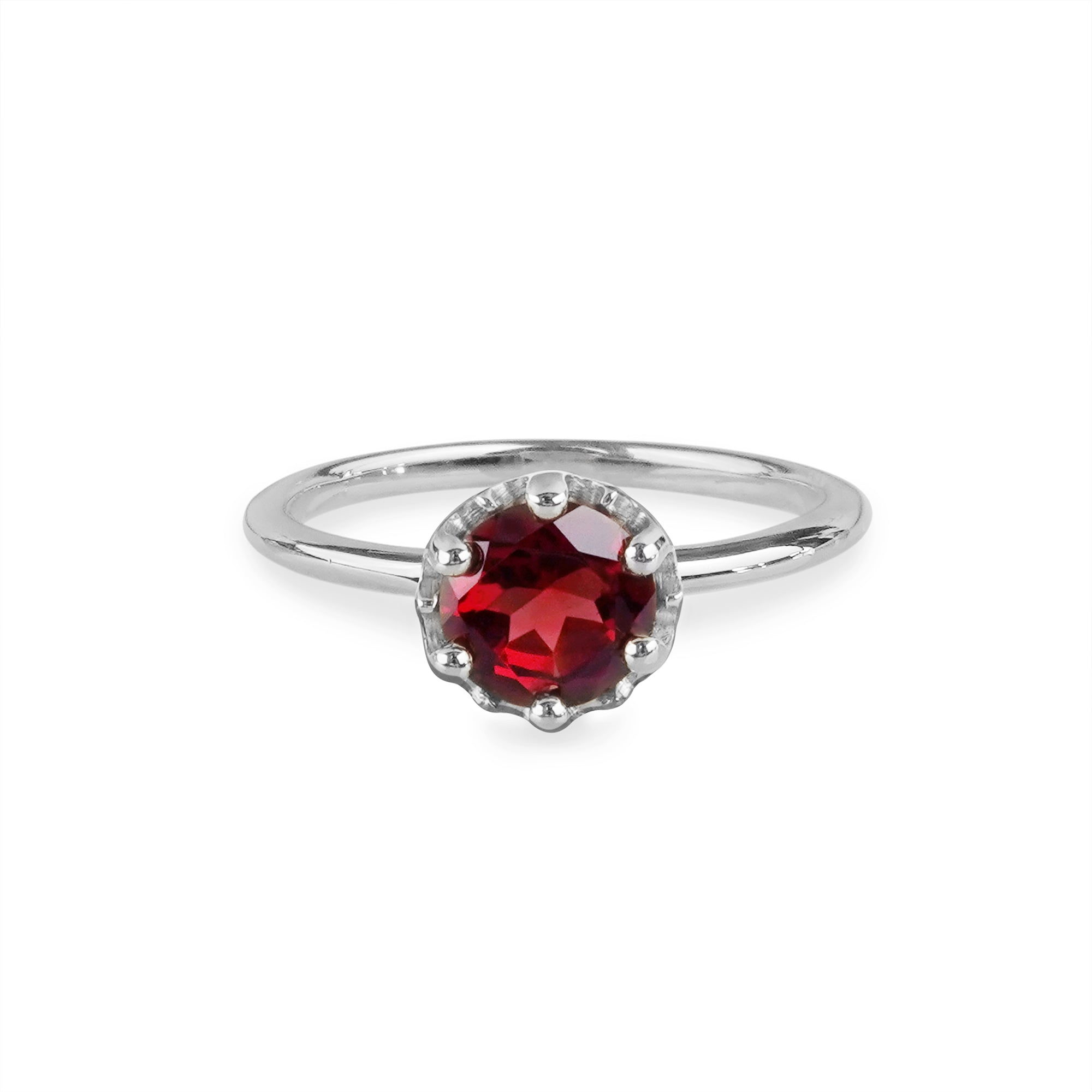 Ibu Crown Ring - Garnet | BITS OF BALI JEWELRY