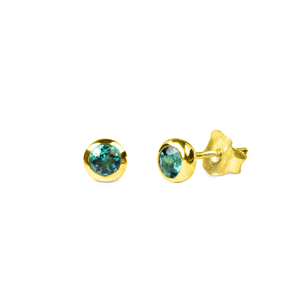 Dipta Tiny Single Bubble Earrings - Emerald | BITS OF BALI JEWELRY