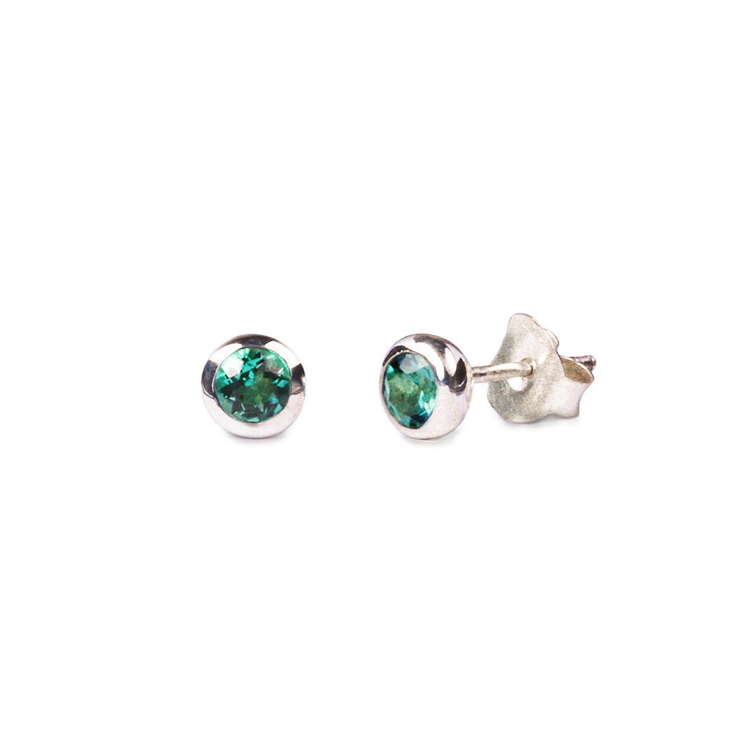 Dipta Tiny Single Bubble Earrings - Emerald | BITS OF BALI JEWELRY