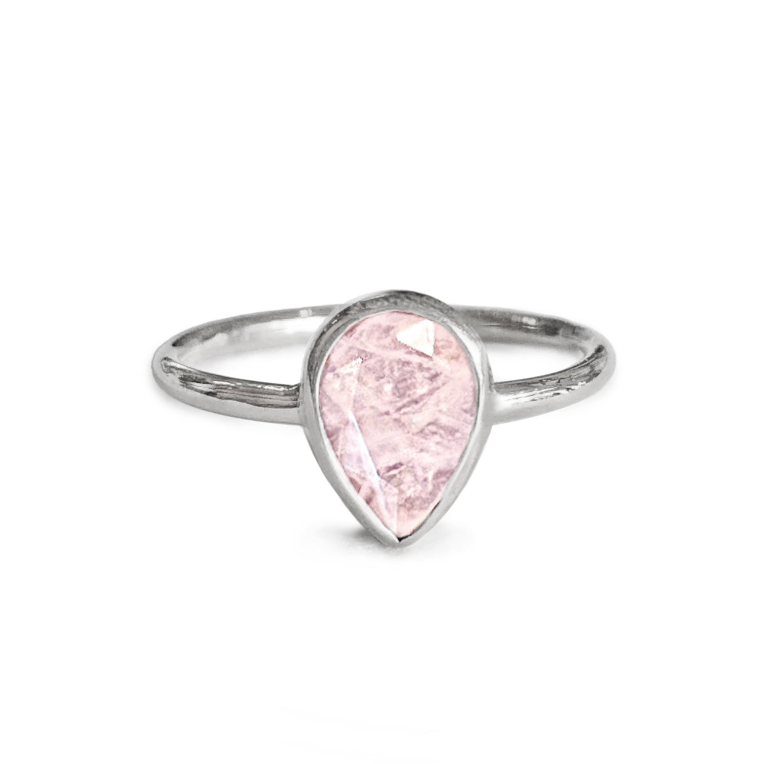 Medium Tear Drop Rose Quartz Ring | BITS OF BALI JEWELRY