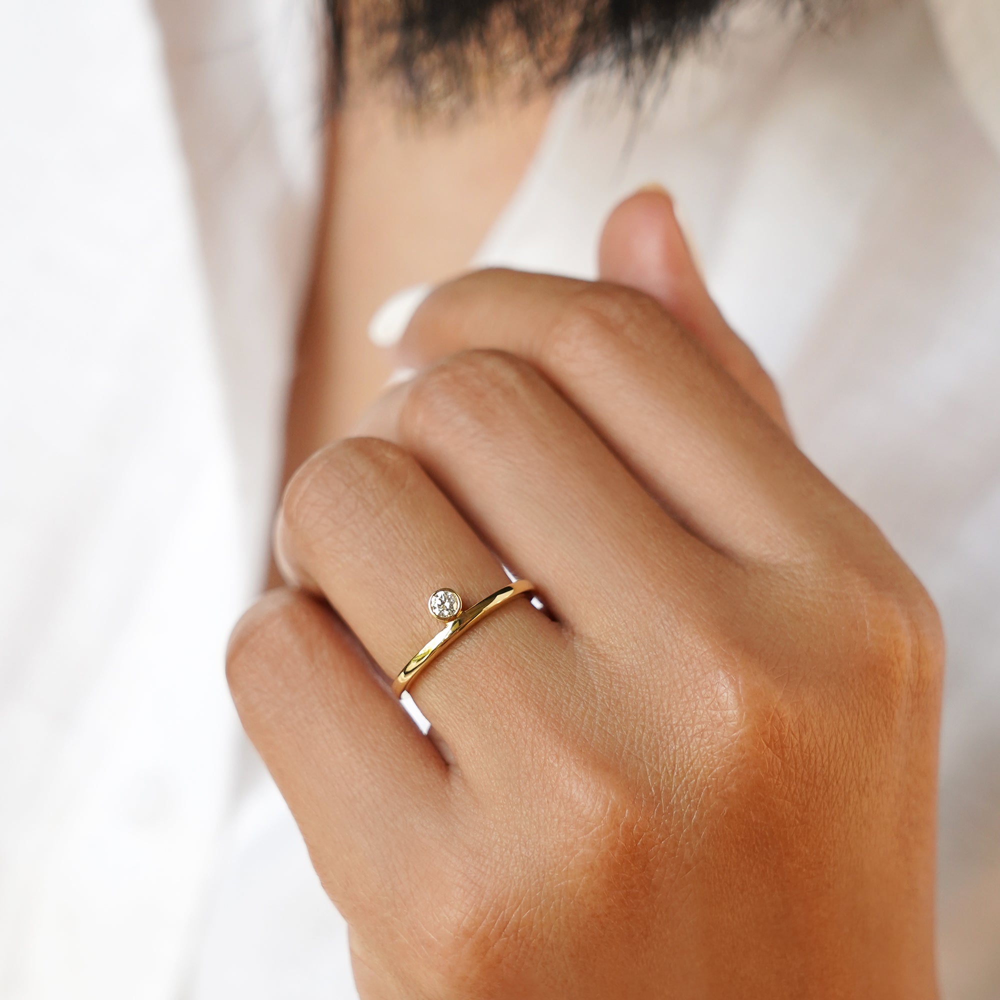 Dipta Diamond Ring - Solid 18K Yellow Gold | BITS OF BALI JEWELRY