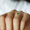 EMERALD WITH SIX SIDE DIAMOND RING - SOLID 18K YELLOW GOLD