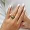 GREEN QUARTZ RING - SOLID 18K YELLOW GOLD