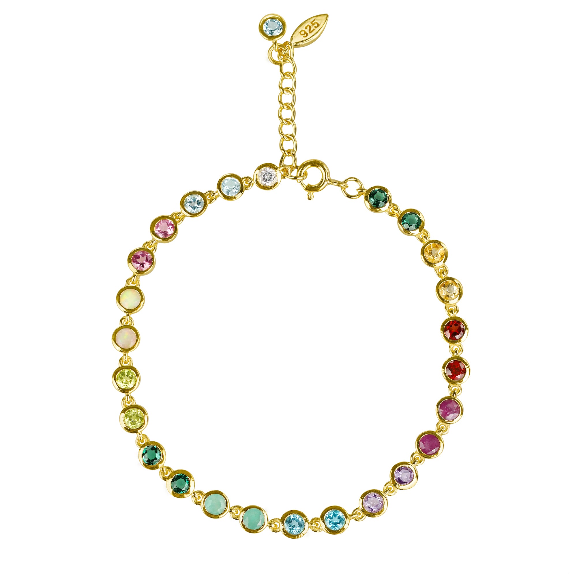 Ibu Bezel Genuine Birthstones Bracelet | BITS OF BALI JEWELRY