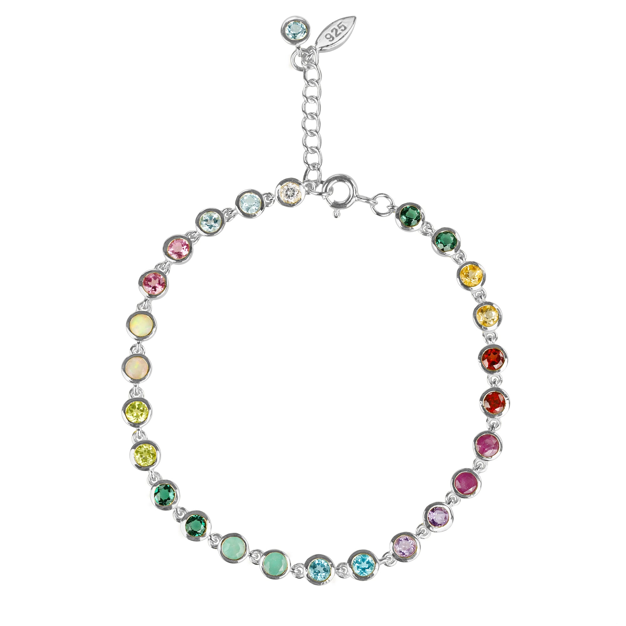 Ibu Bezel Genuine Birthstones Bracelet | BITS OF BALI JEWELRY