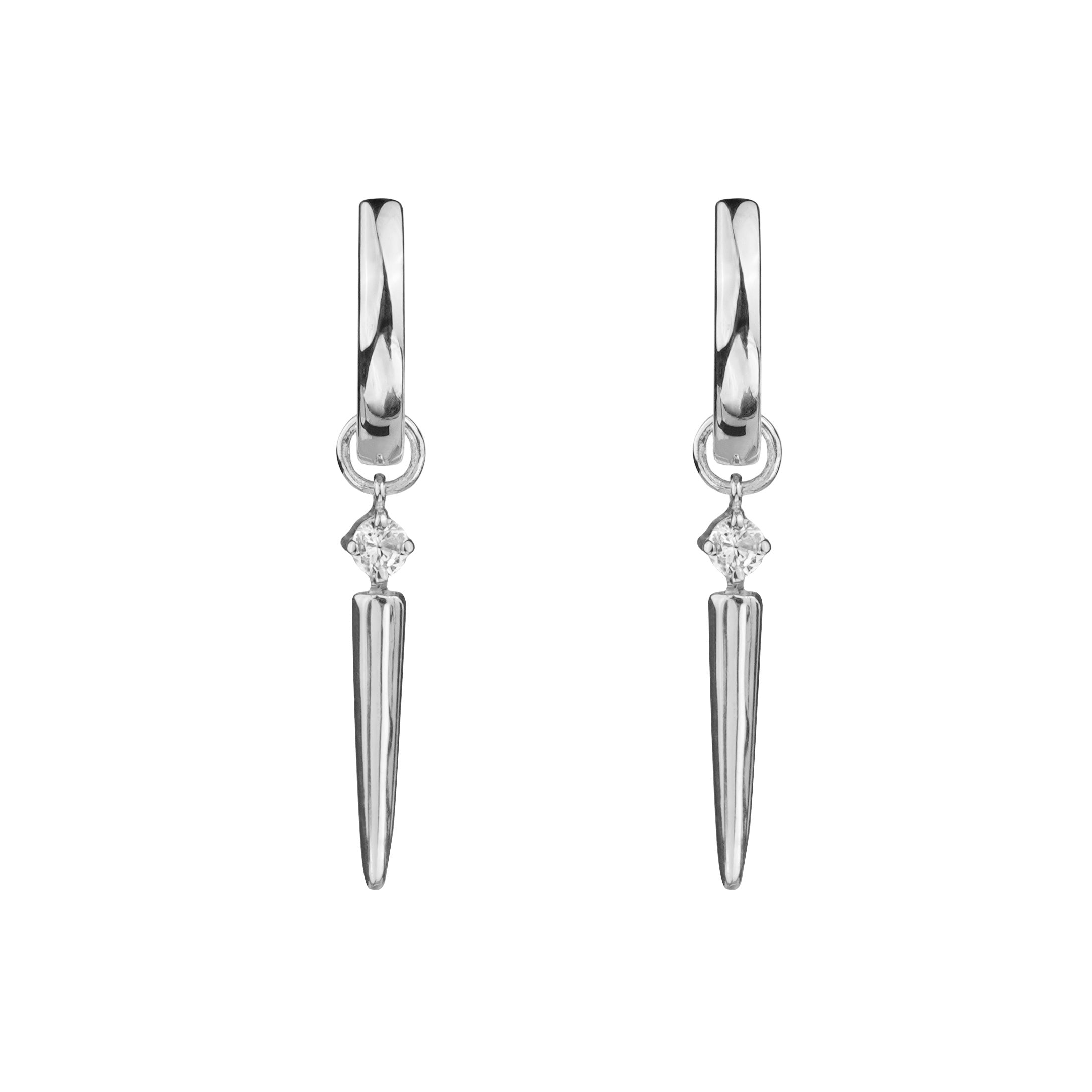 Ibu Huggies Earrings With Needle Cz | BITS OF BALI JEWELRY