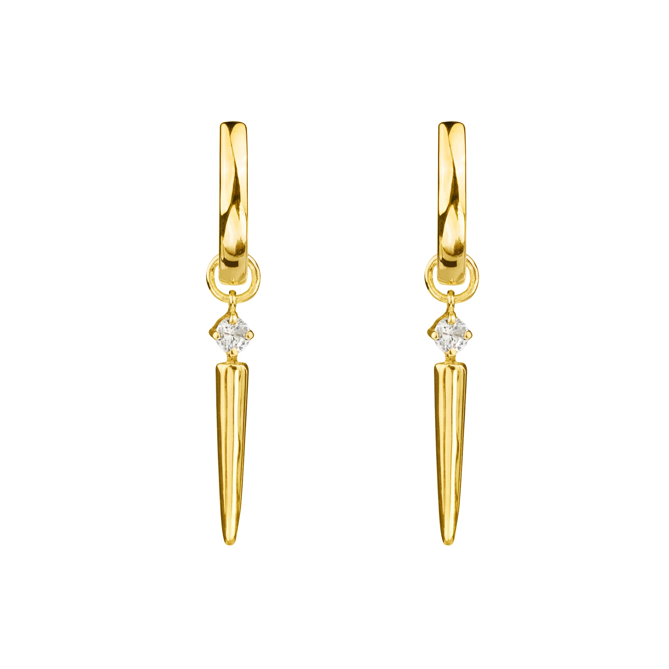 Ibu Huggies Earrings With Needle Cz | BITS OF BALI JEWELRY