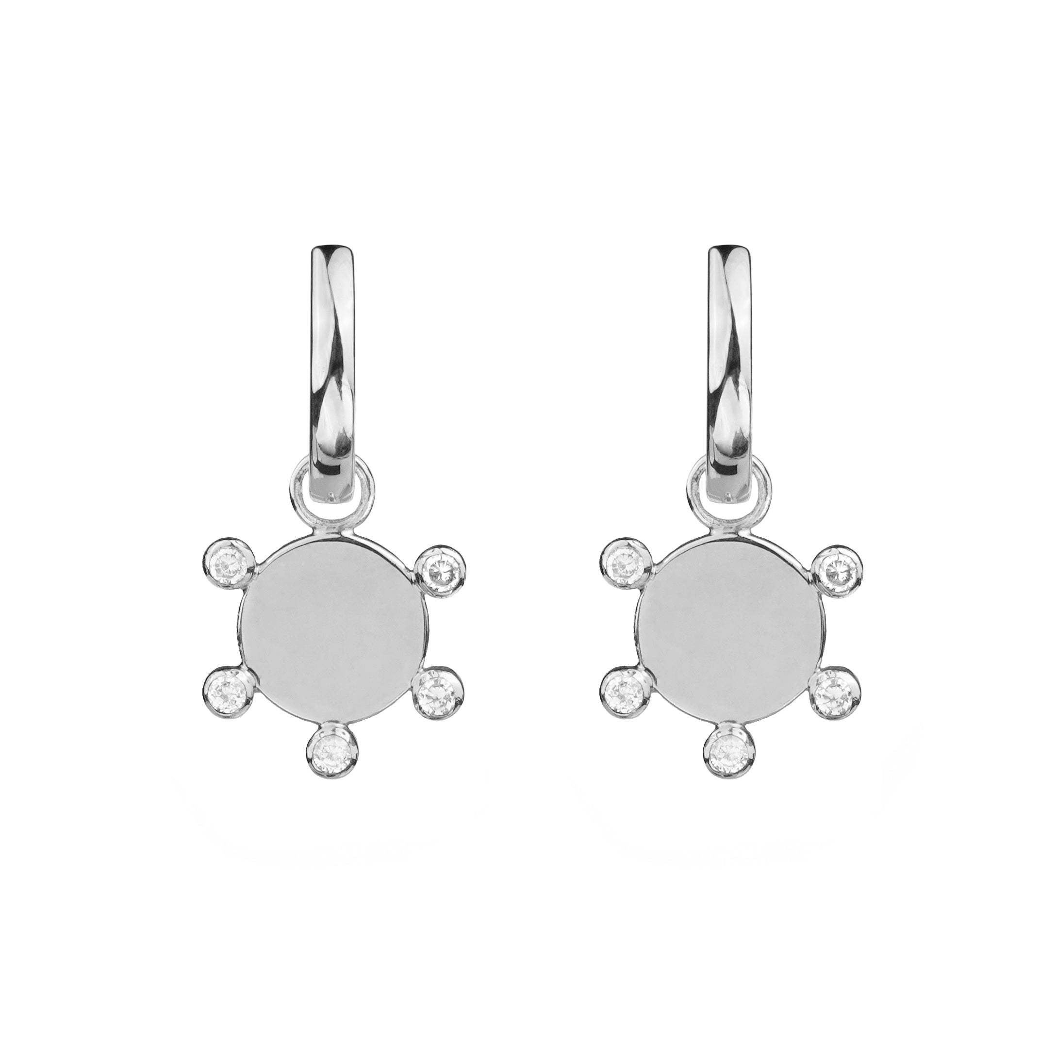 Ibu Huggies Earrings With Round Cz | BITS OF BALI JEWELRY