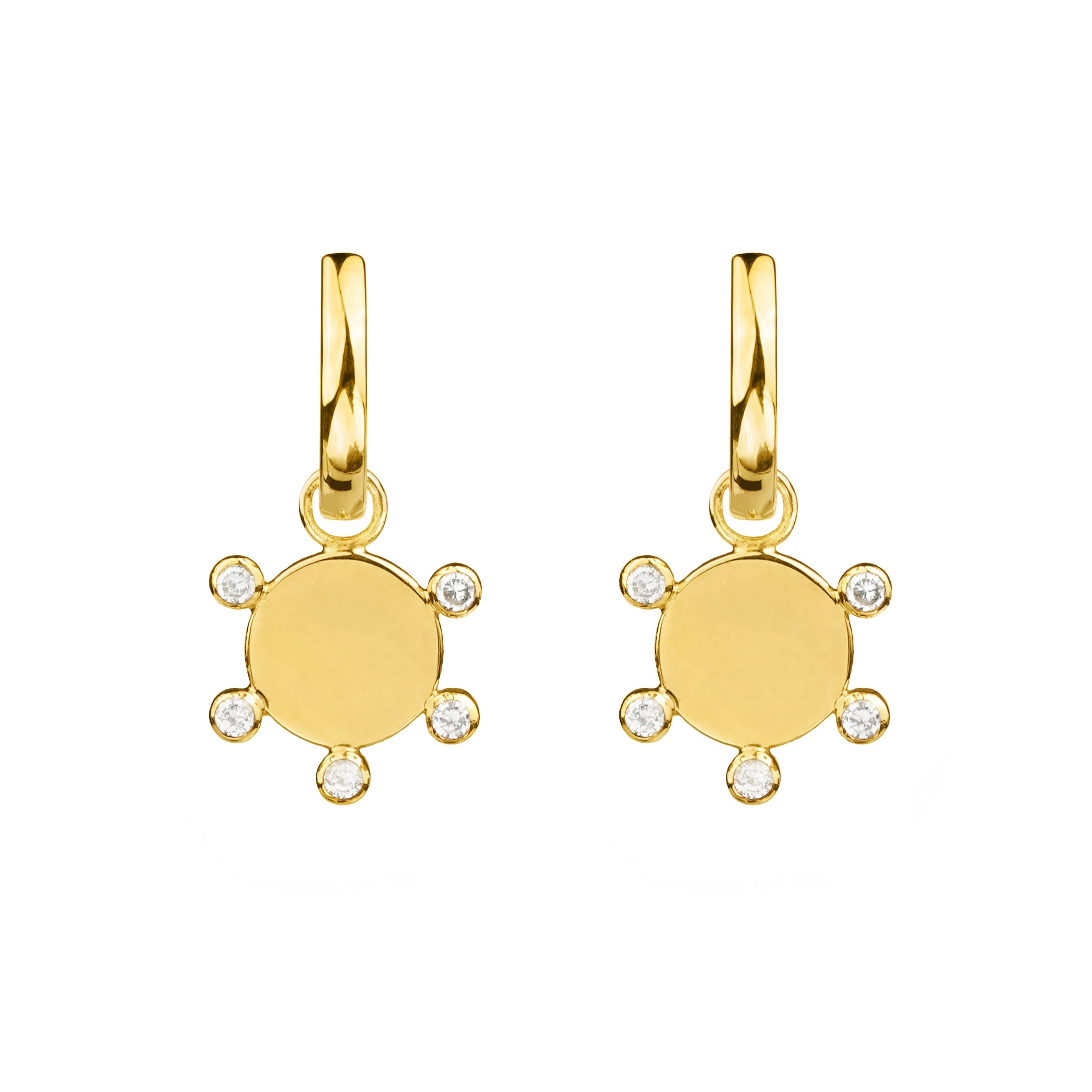 Ibu Huggies Earrings With Round Cz | BITS OF BALI JEWELRY